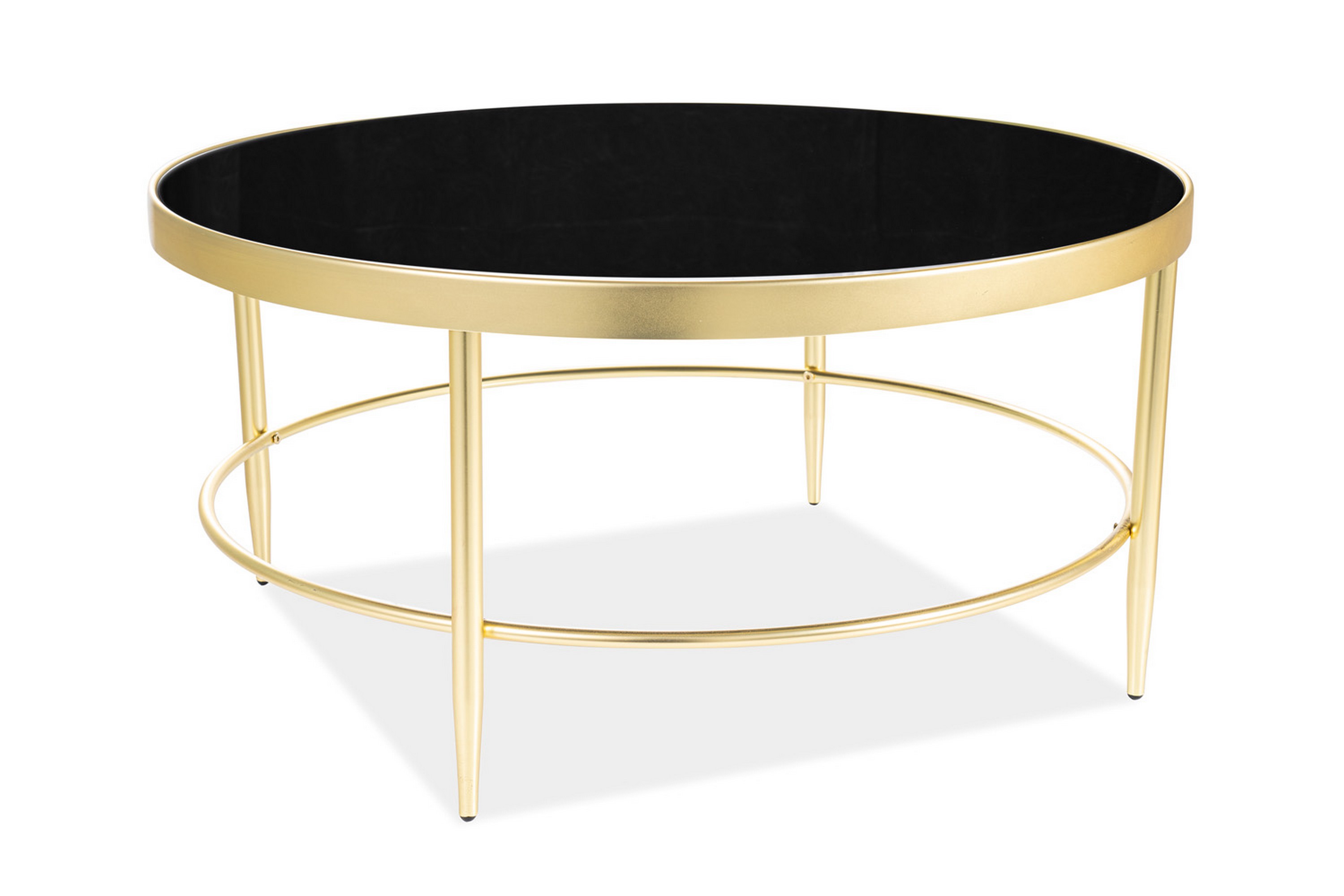 Soffbord Minice 82 cm Runt Glas/Svart/Guld
