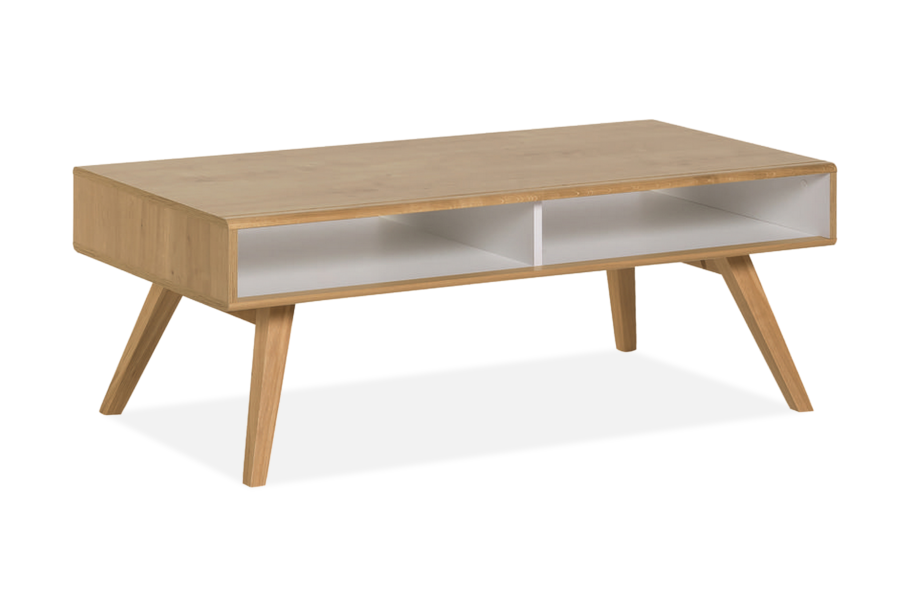 Soffbord Nature 120 cm med Förvaring Vit/EK VOX