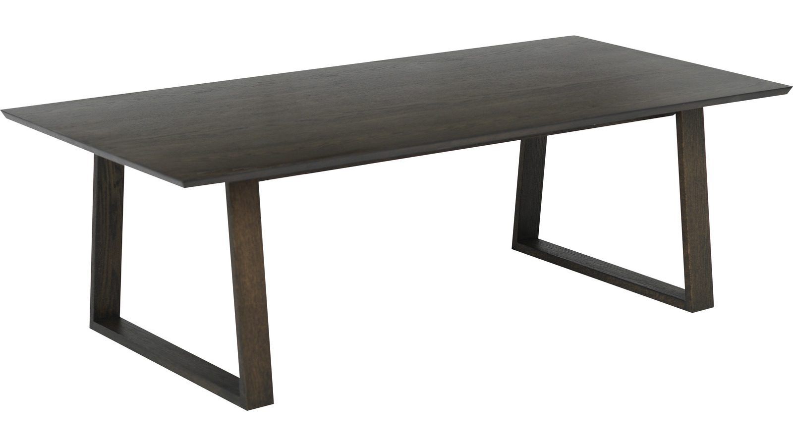 Soffbord Norvik 140 cm - Brunlackad ekfaner med vitpigmenterad finish
