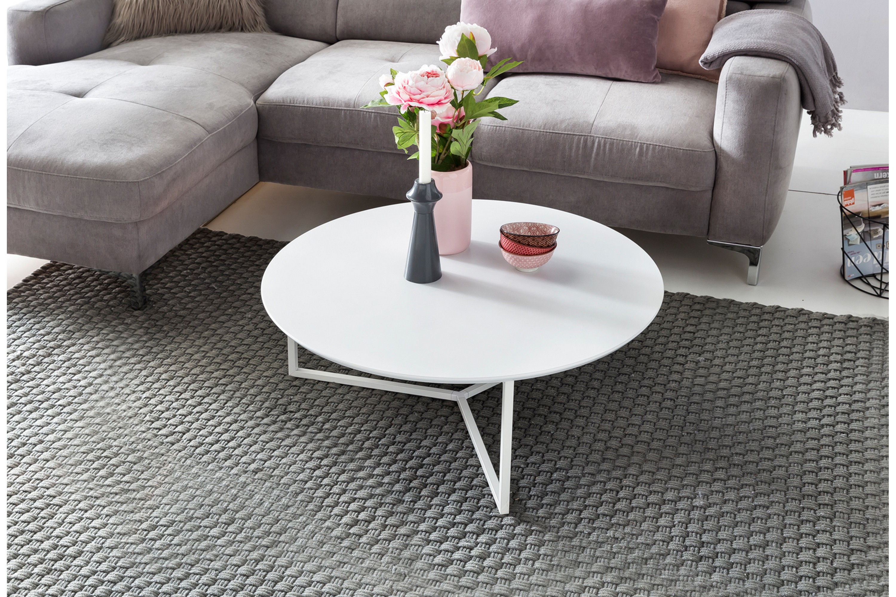 Soffbord Ohnstad 80 cm Runt Vit