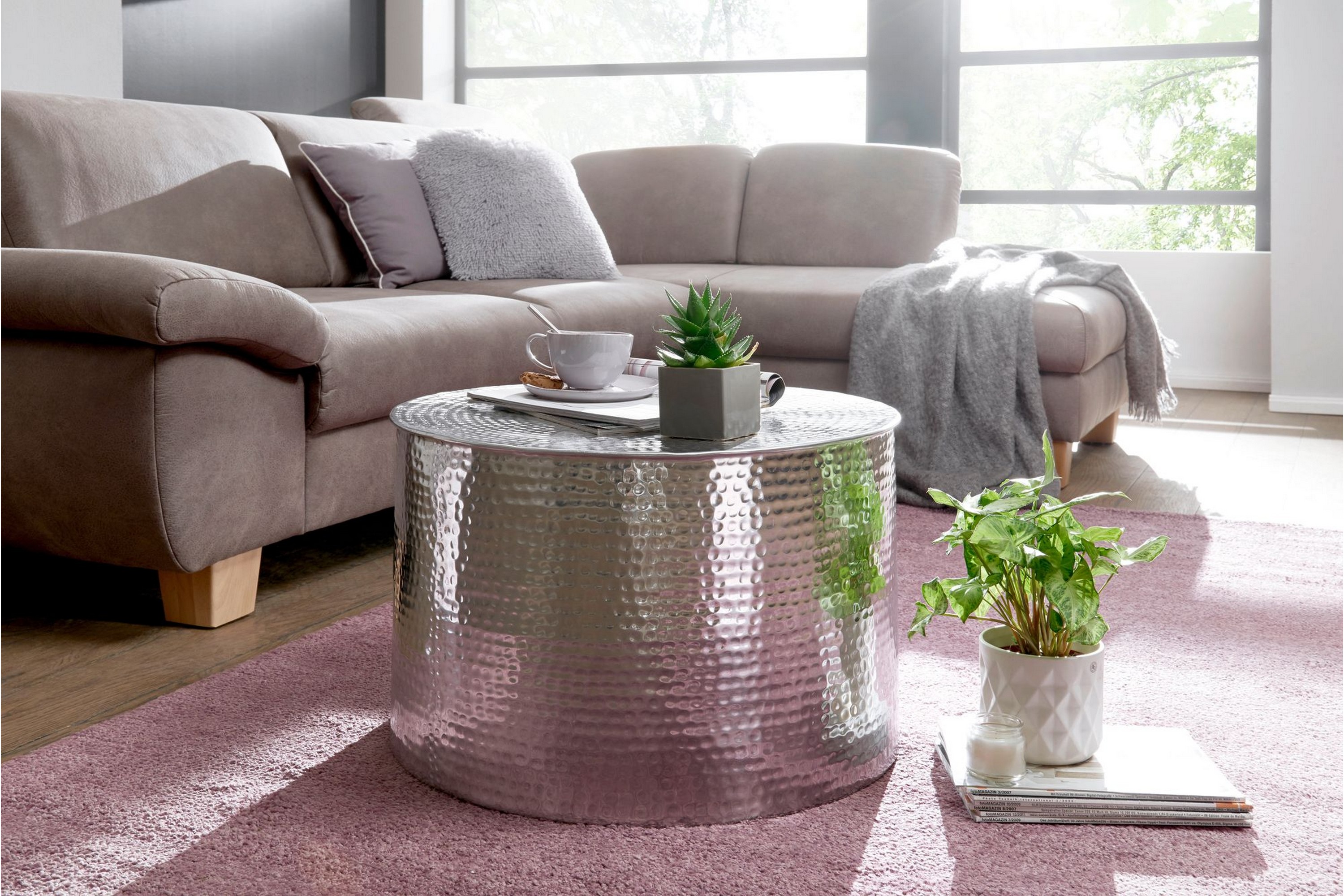 Soffbord Rostek 61 cm Runt Silver