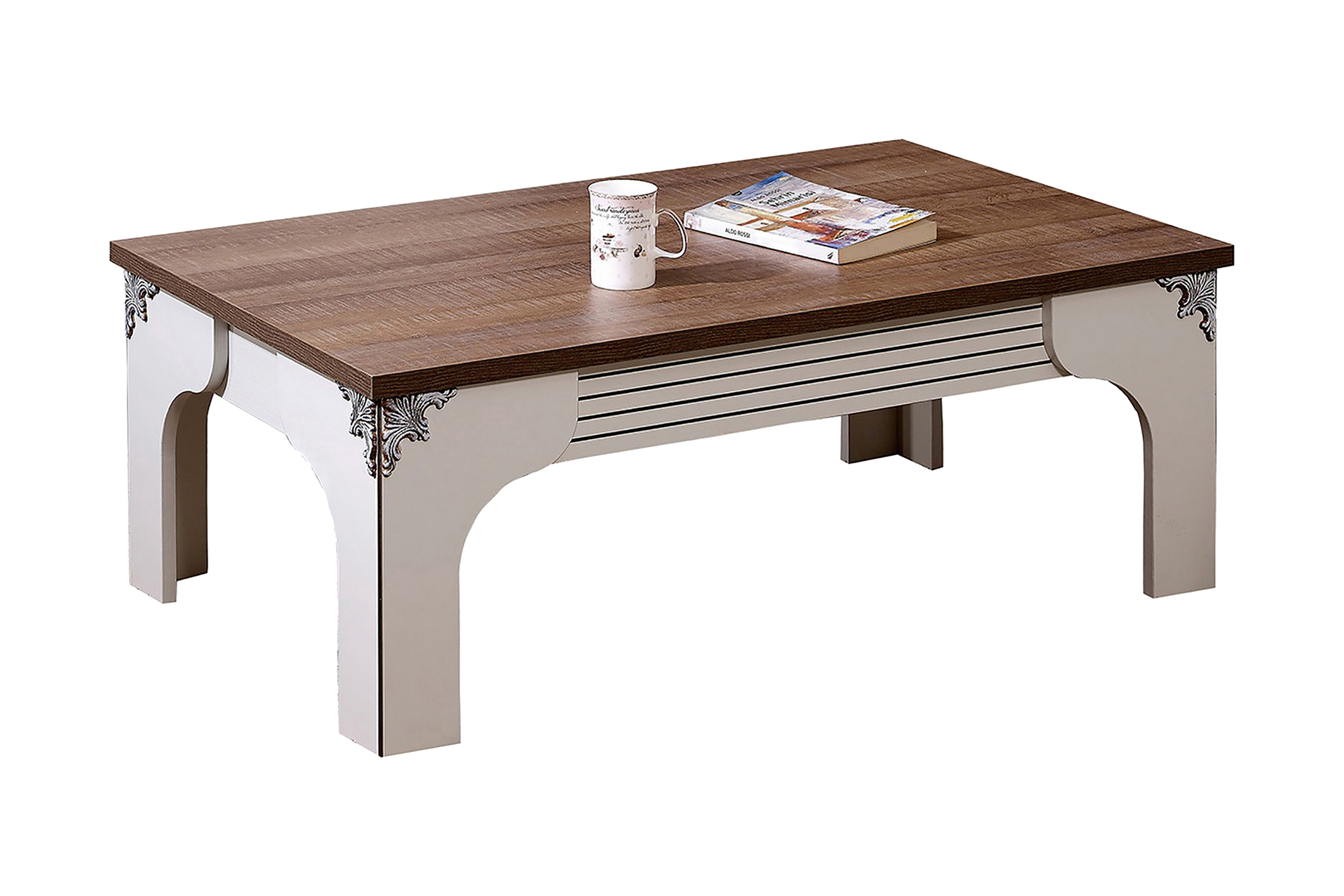 Soffbord Sebrina 110 cm Vit/Valnöt