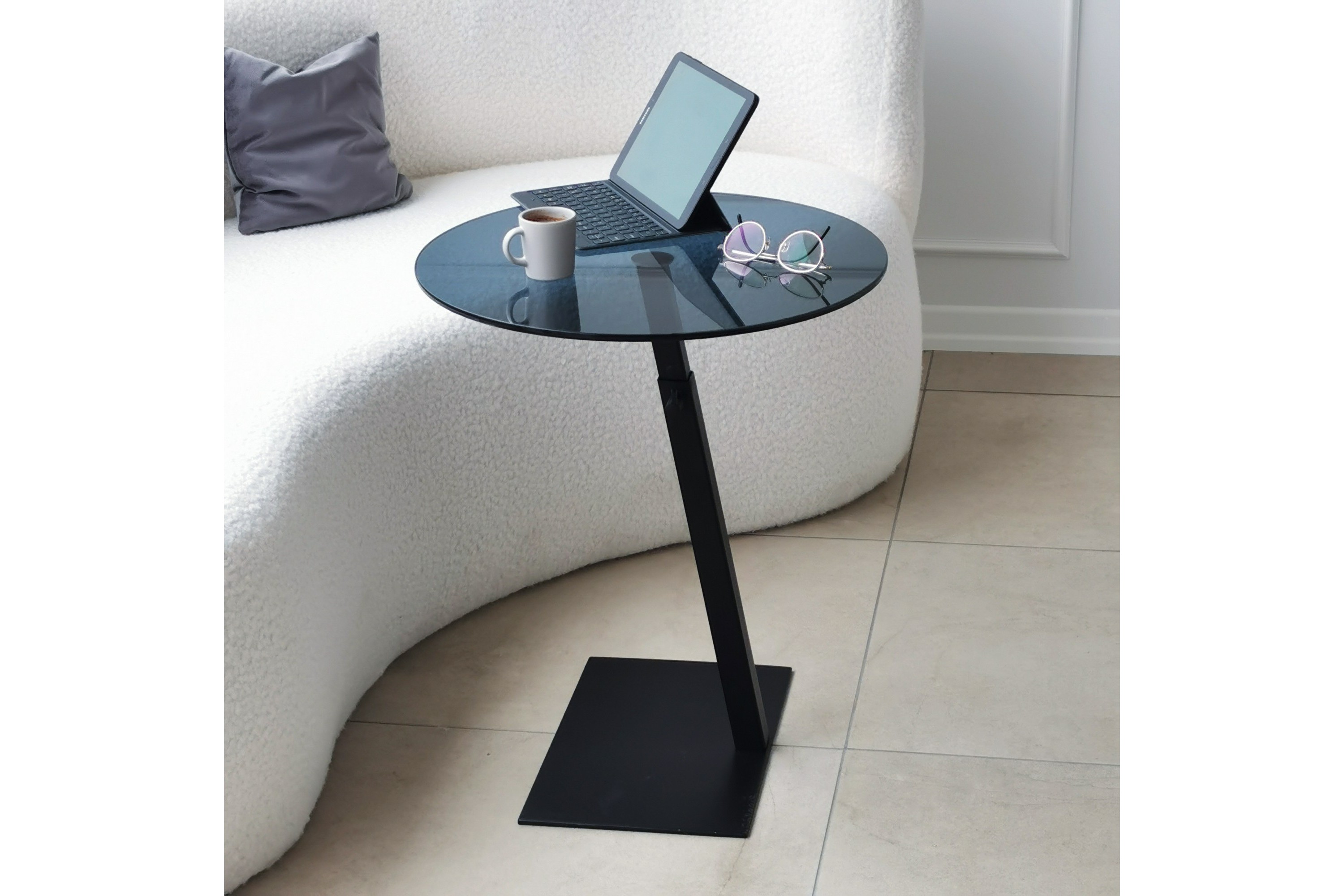 Soffbord Sessan 40x40x40 cm Runt Svart