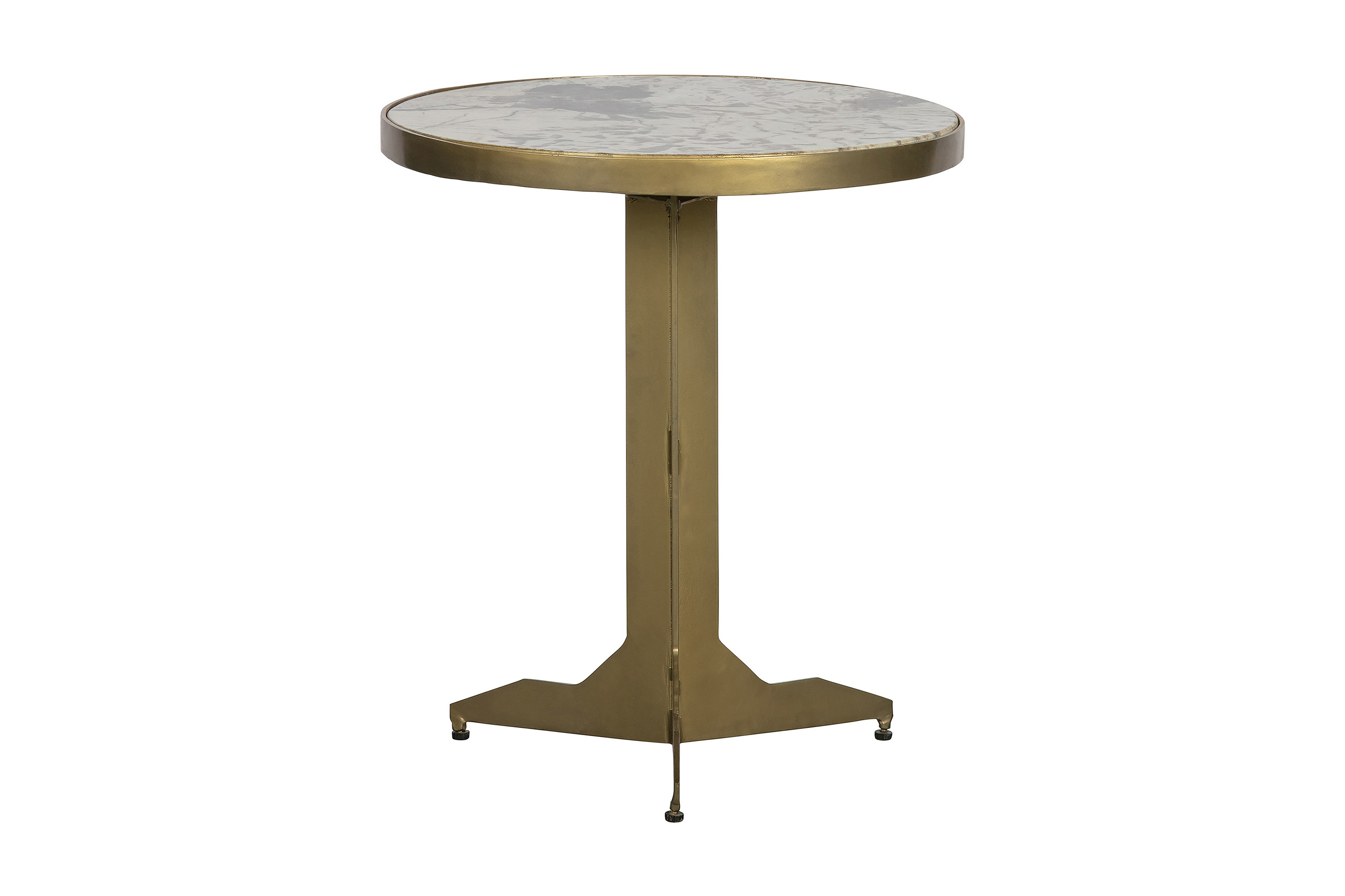 Soffbord Sharloq 45 cm Runt Marmor Mässing