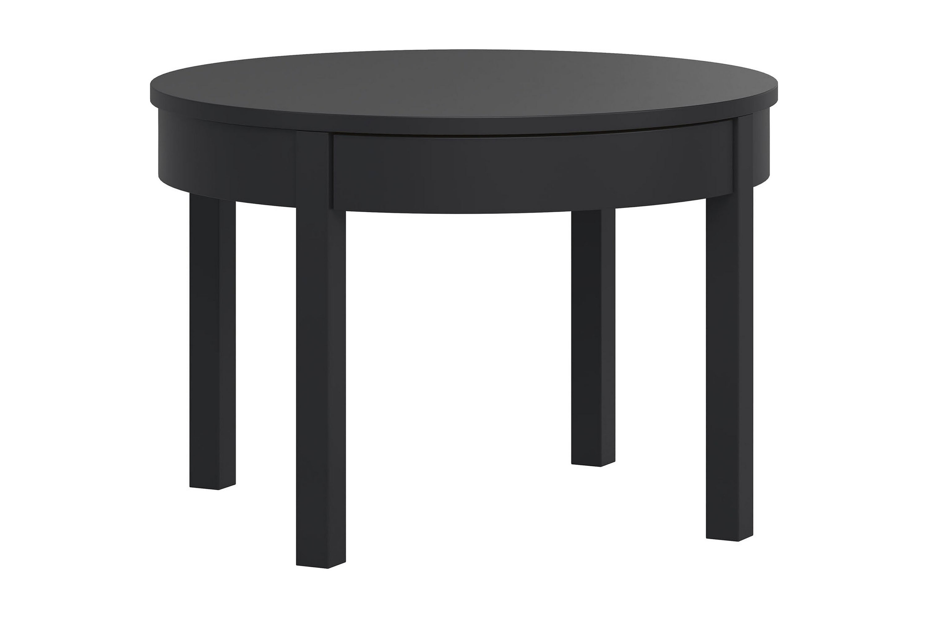 Soffbord Simple 80 cm Runt med Förvaring Lådor Högt Svart VOX