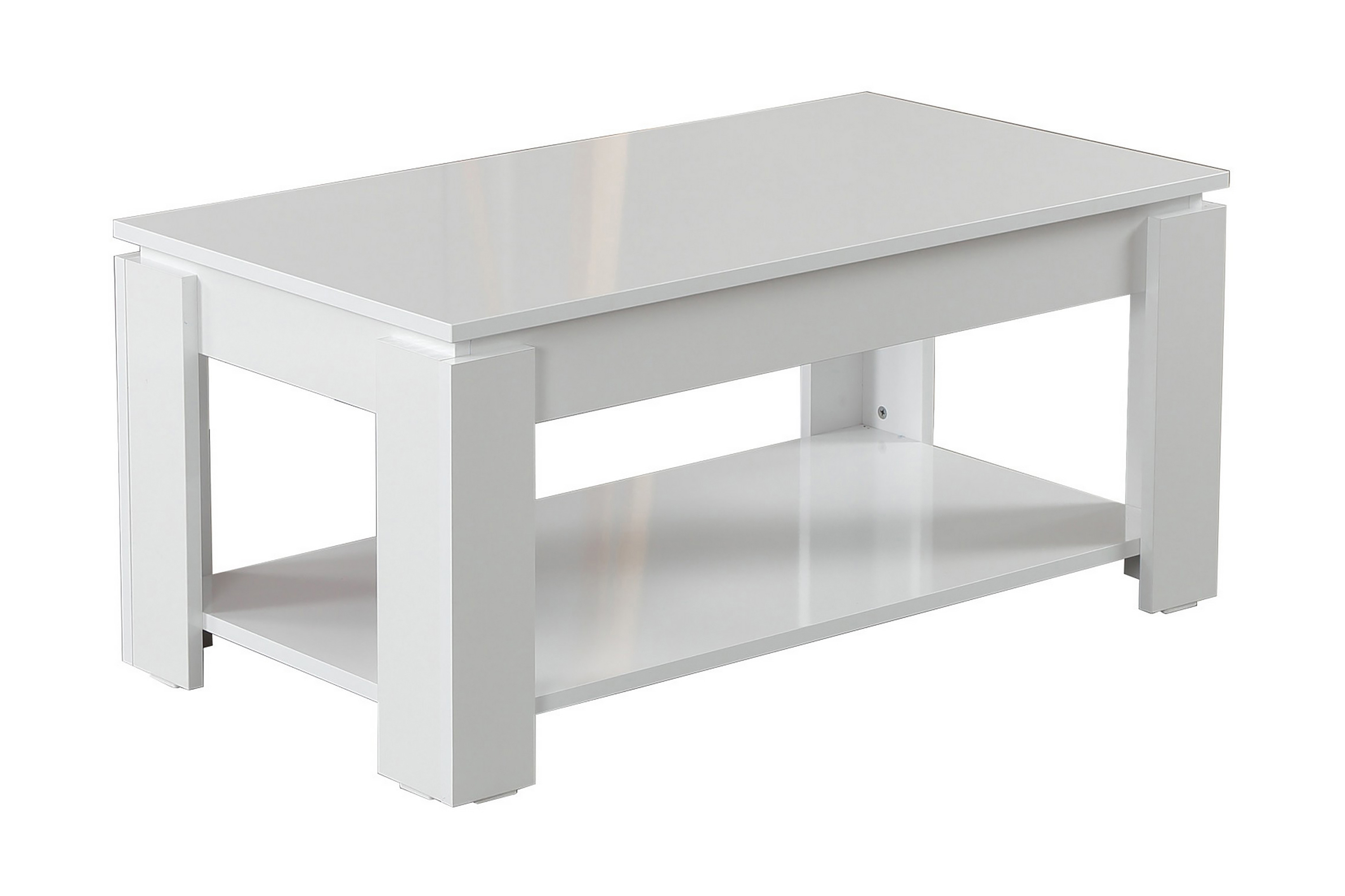 Soffbord Skoglund 104 cm med Förvaring Hylla Vit