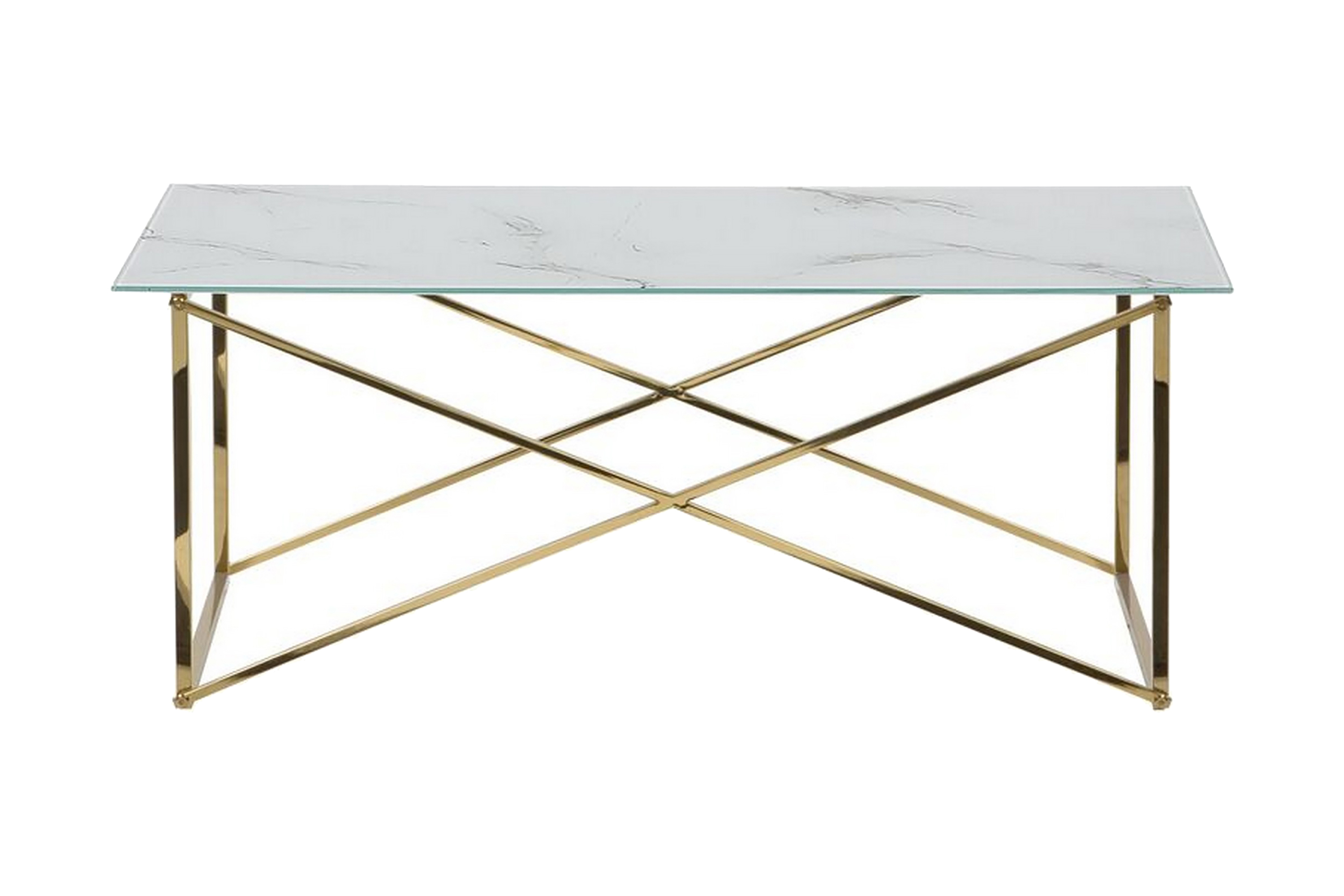 Soffbord Stromback 100 cm Marmormönster Vit/Guld