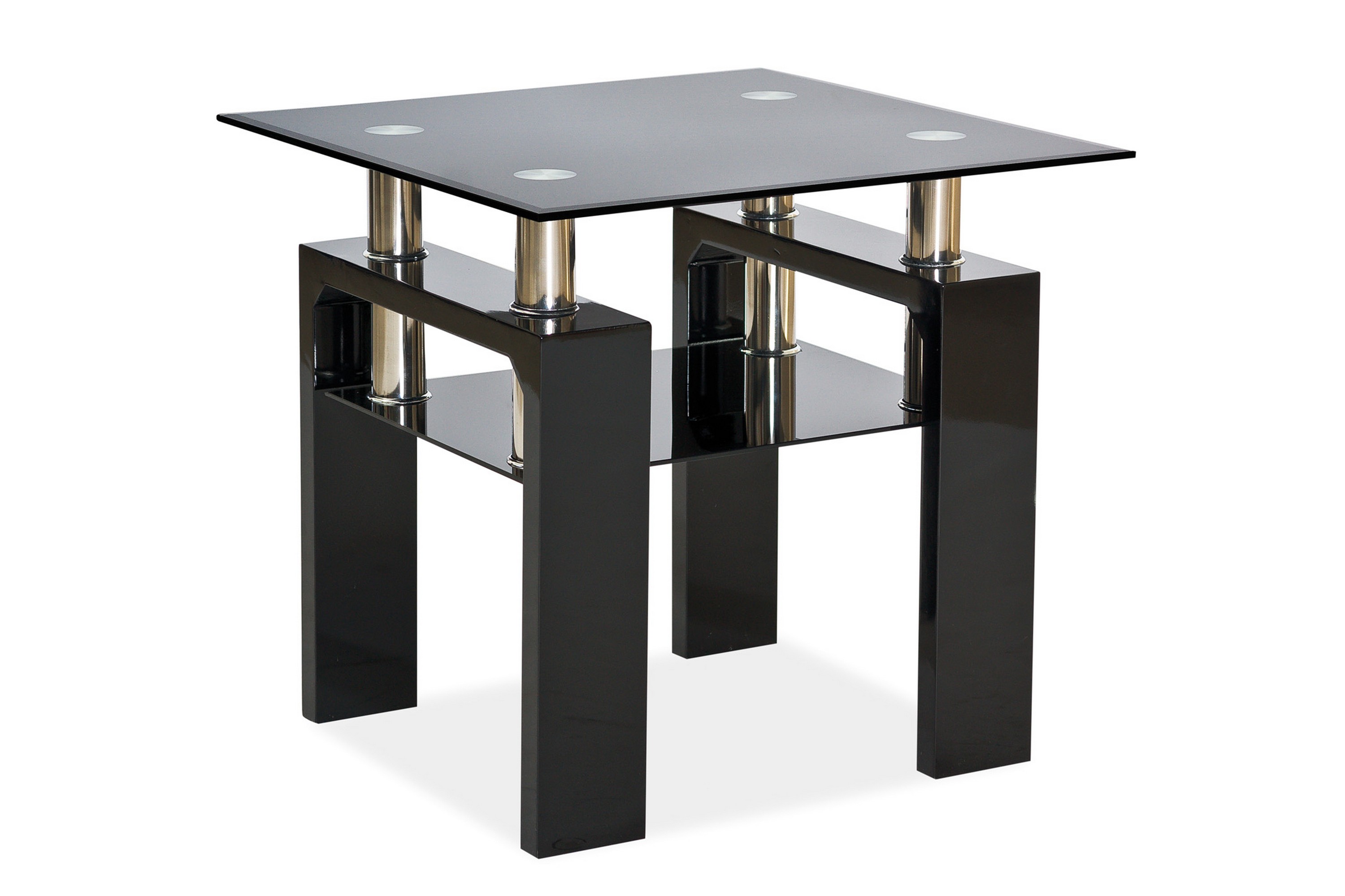 Soffbord Syalets 60 cm Glas/Svart