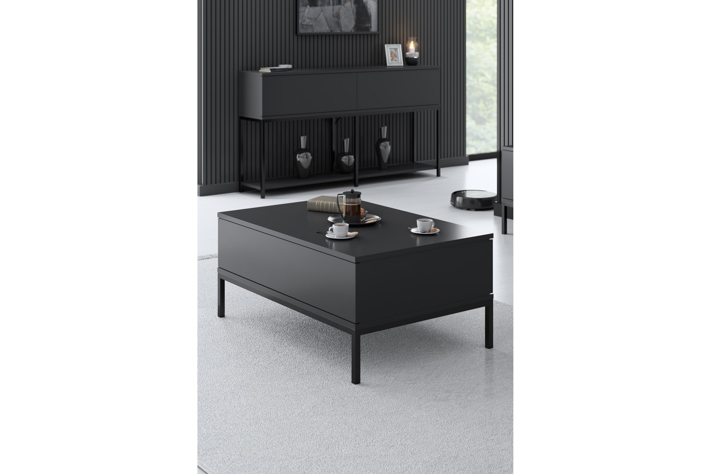 Soffbord Tejmon 90 cm GråSvart