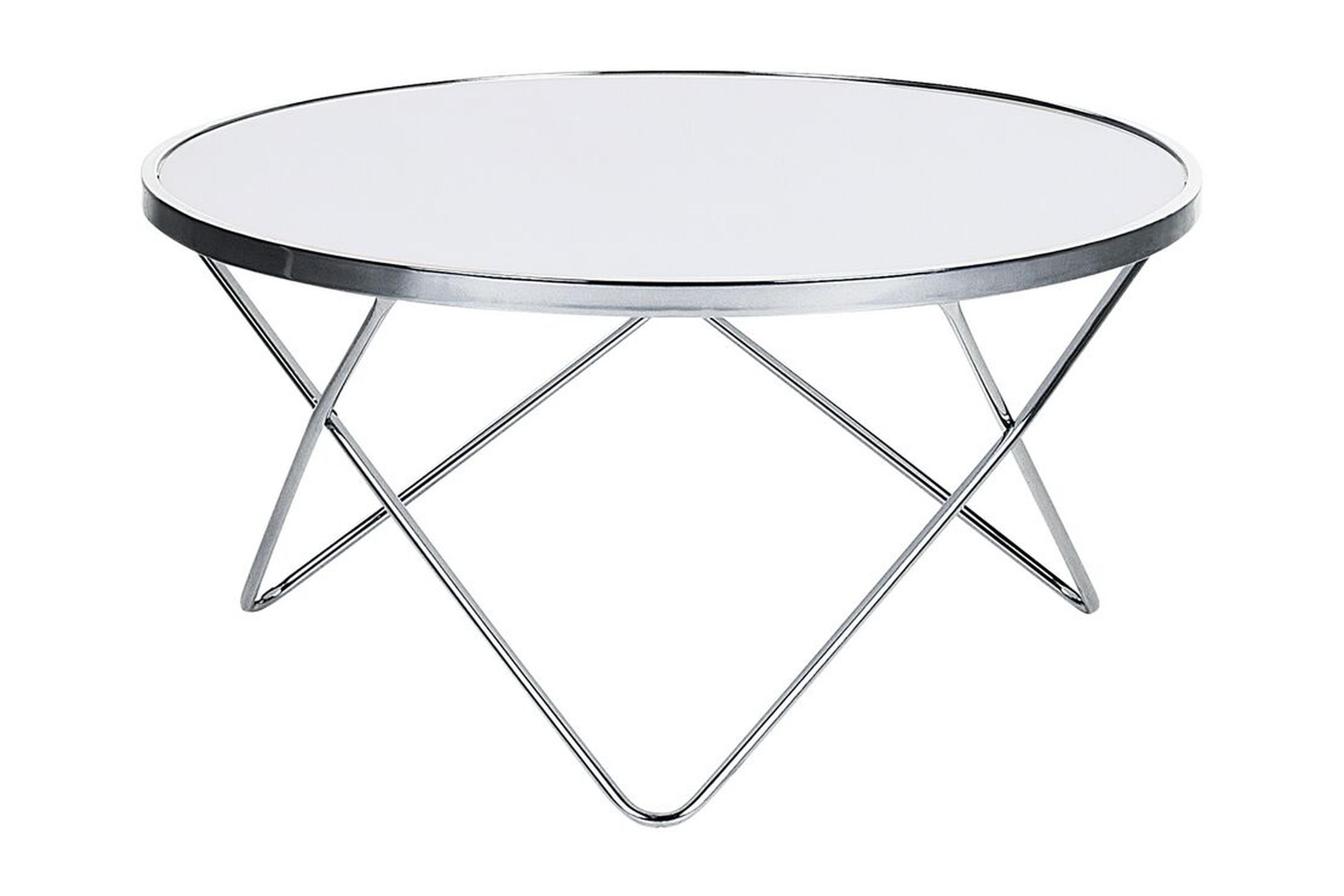 soffbord vanlaarhoven 80 cm runt - vit/silver