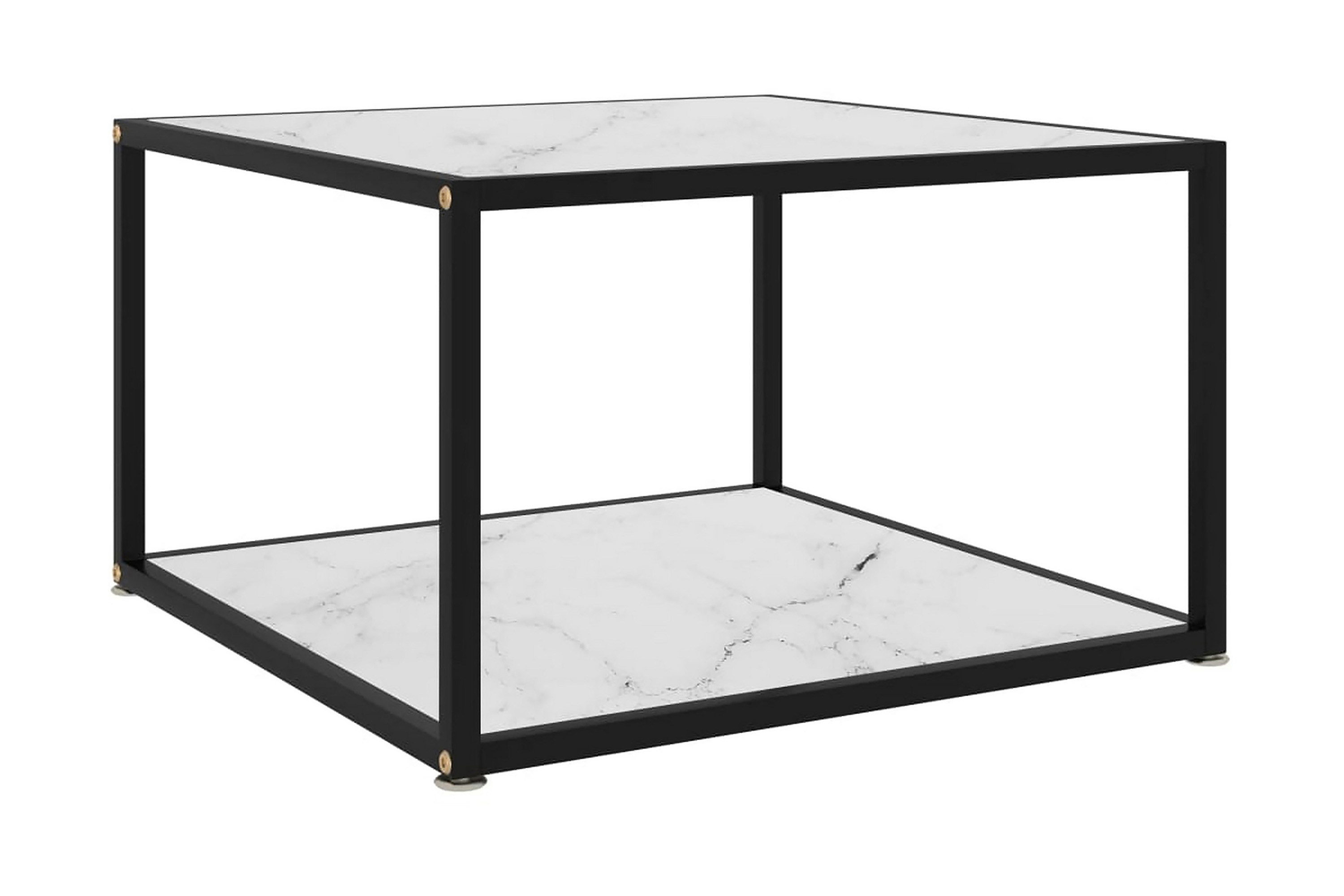Soffbord vit 60x60x35 cm härdat glas - Vit