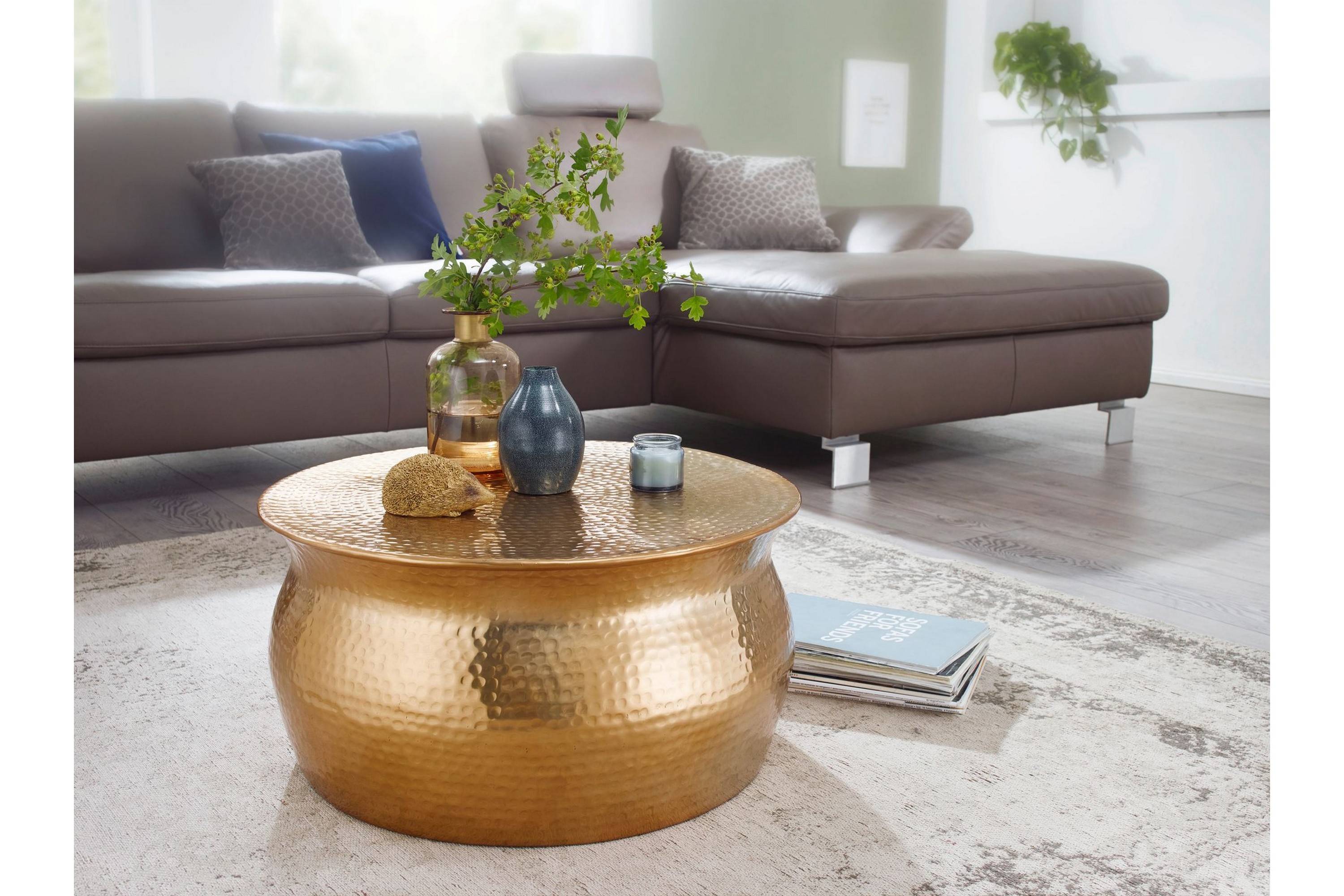 soffbord vivie 60 cm runt - guld