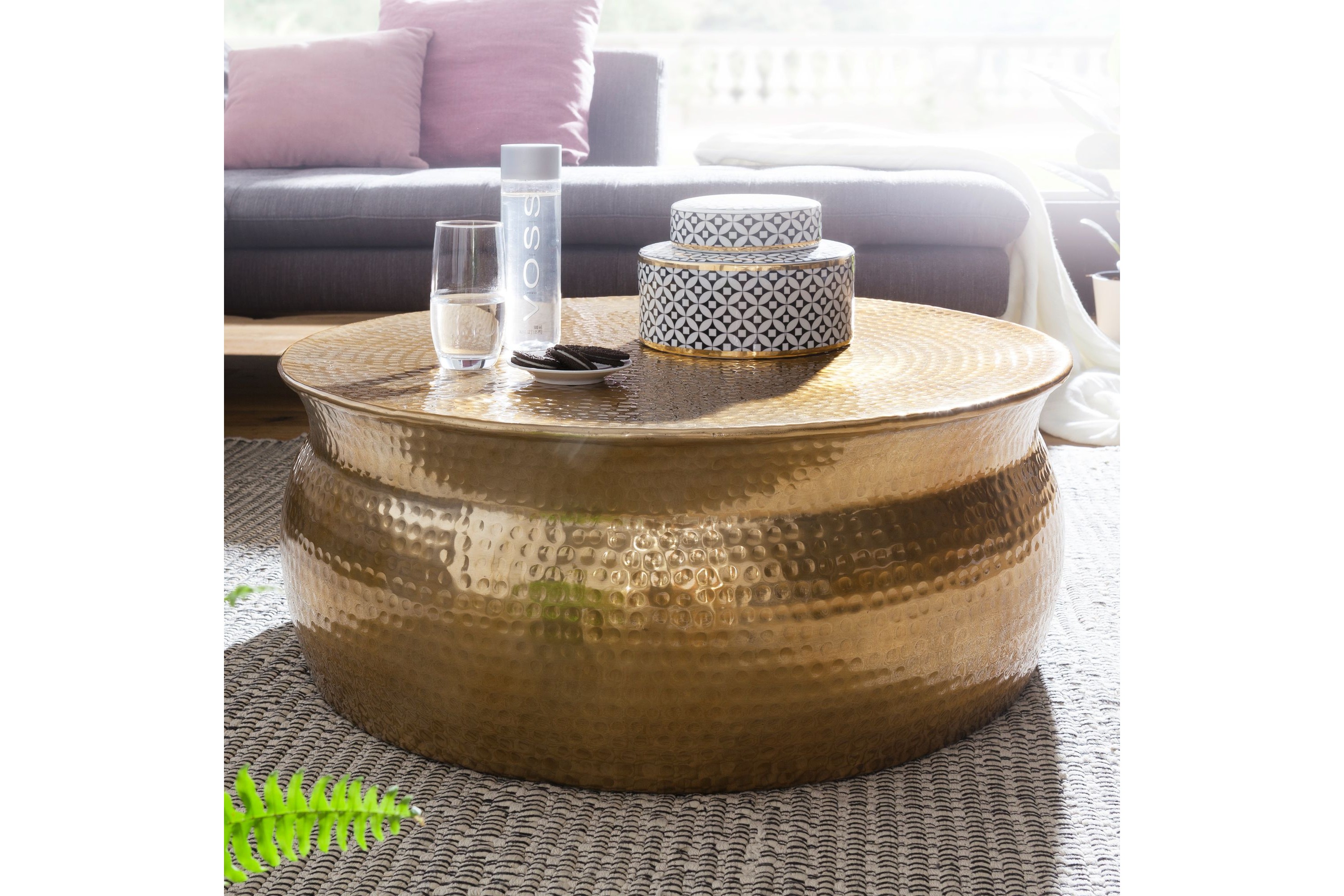 soffbord vivie 75 cm runt - koppar