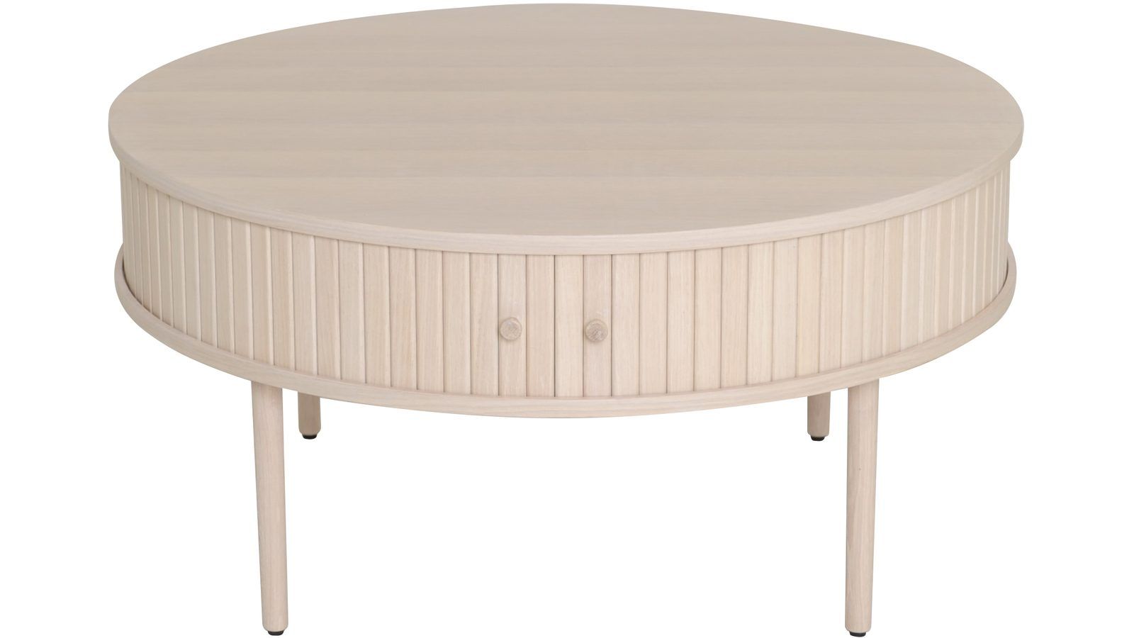 Soffbord Yngvar Ø90 cm - Vitpigmenterad ek