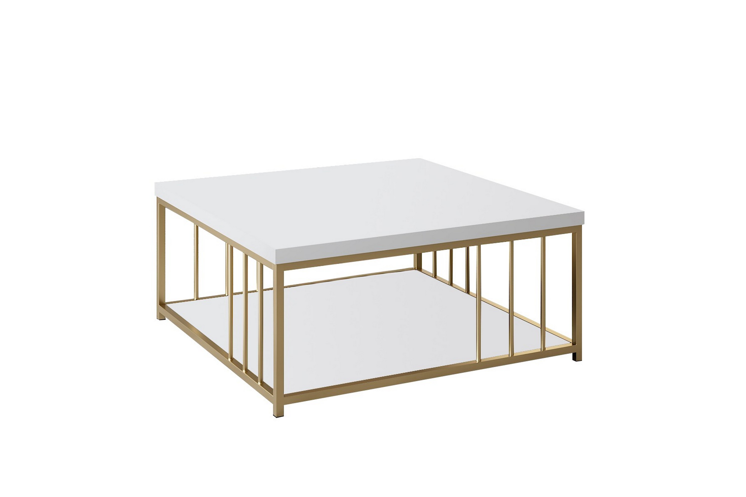 soffbord zenn 90x90 cm vit/guld - hanah home
