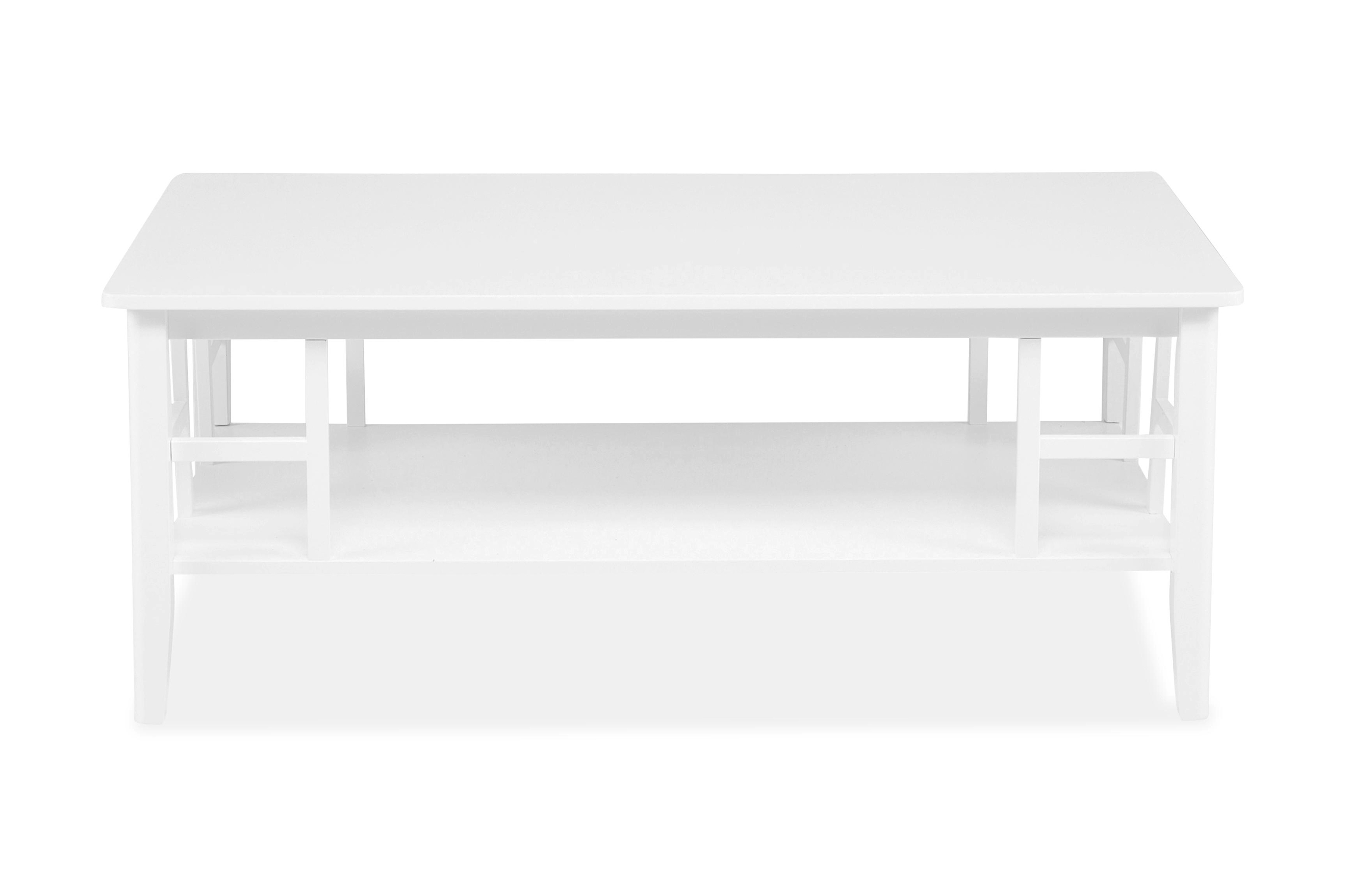 Soffbord Piteå130 cm med Förvaring Hylla Vit Vit