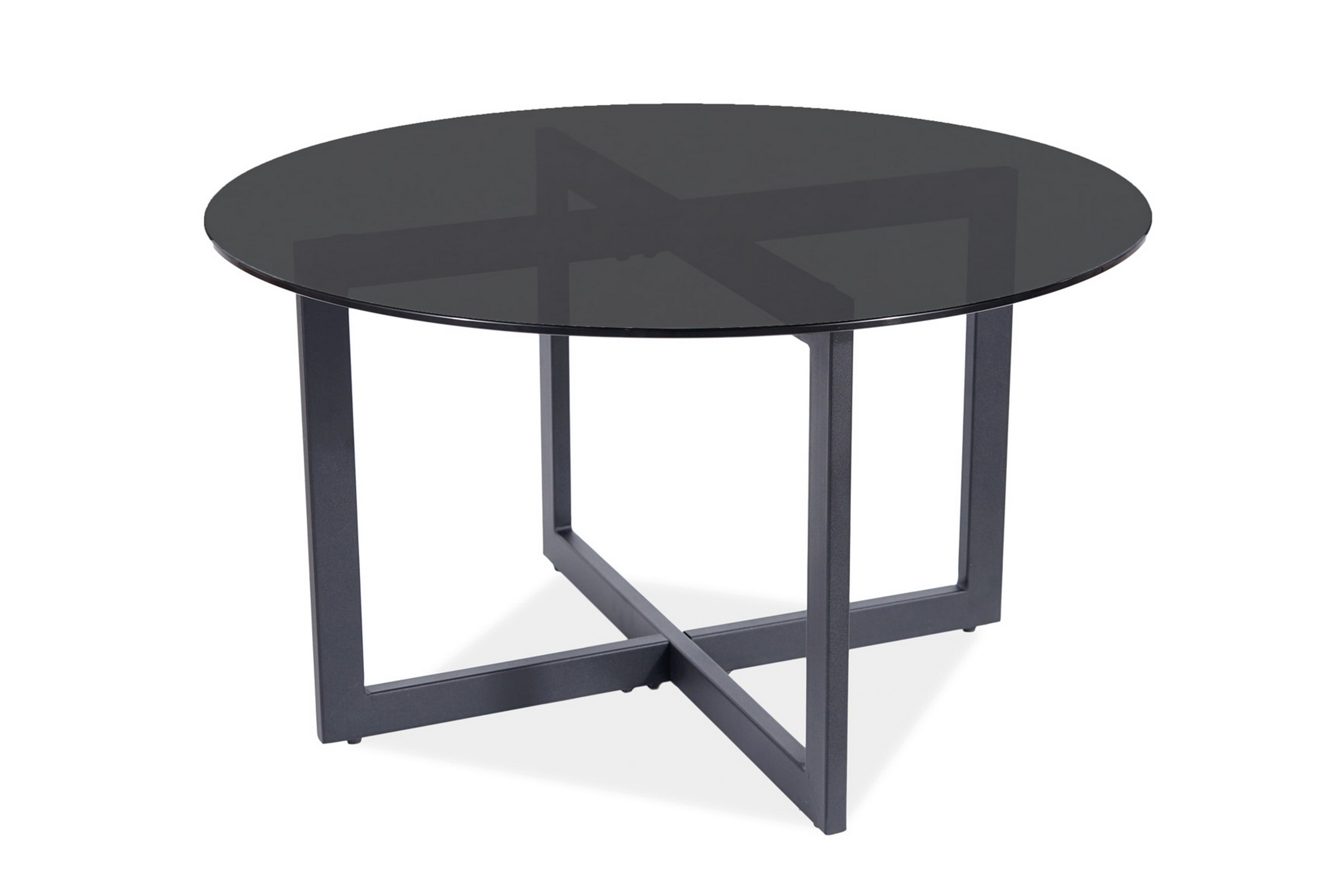 Soffbord Pechina 80 cm Runt Rökfärgat Glas/Svart