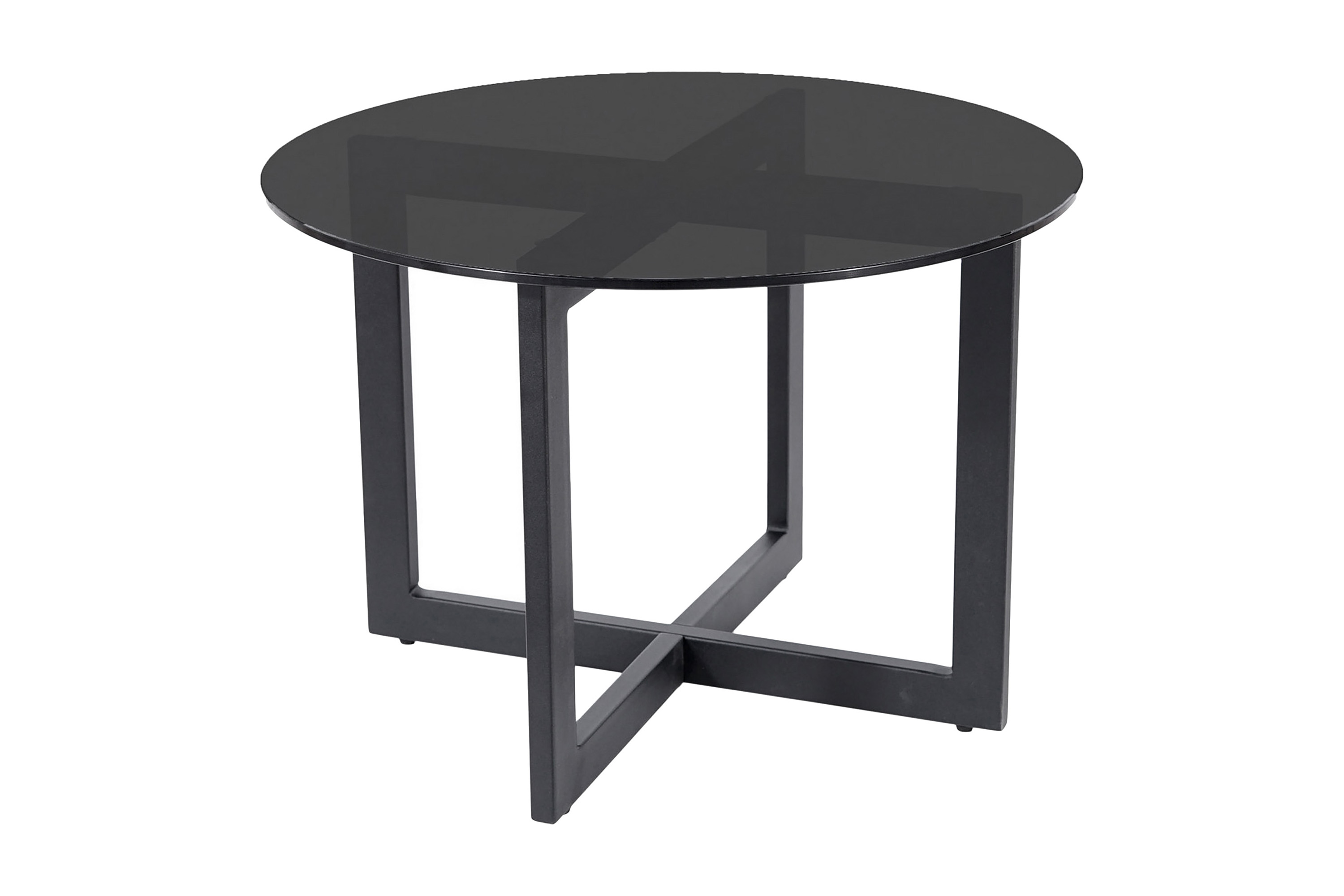 Soffbord Pechina 60 cm Runt Rökfärgat Glas/Svart