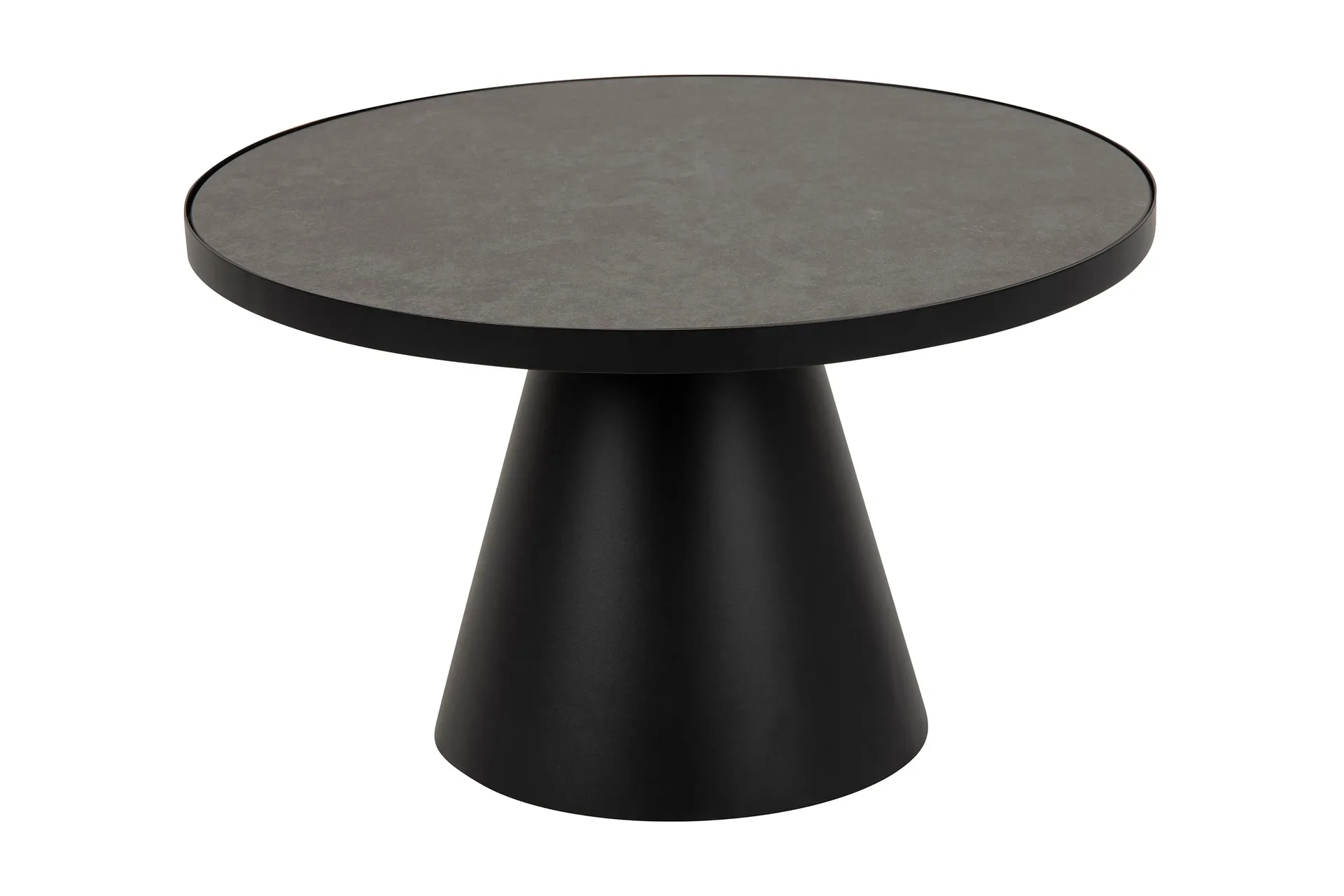 Soli F&ouml;rl&auml;ngingsbart Soffbord 66 cm Runt - Glas/Svart/Matt Svart