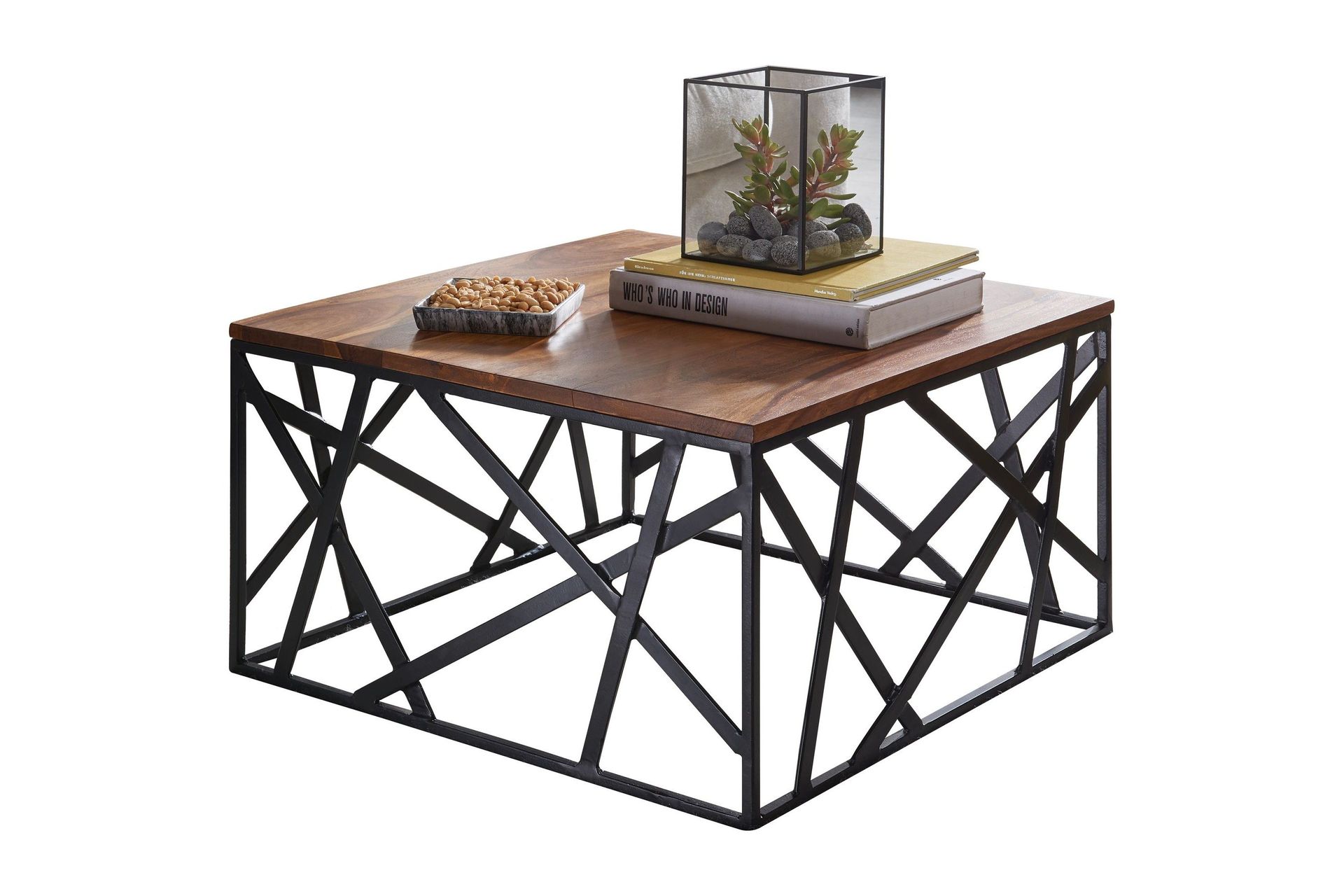 Tijero Soffbord 60 cm - Massivt Tr&auml;/Svart