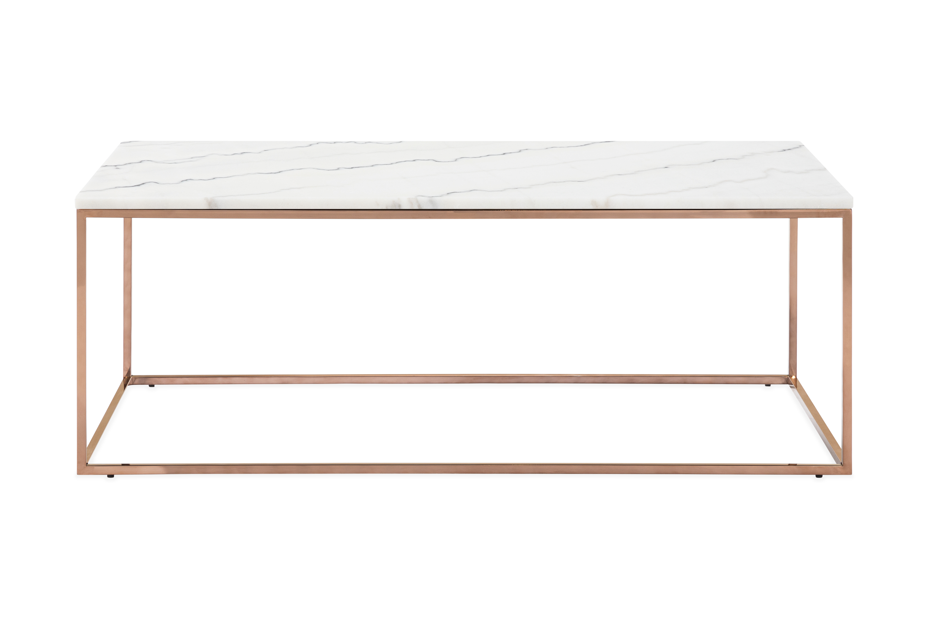 Soffbord Titania 120 cm Marmor - Vit/Koppar
