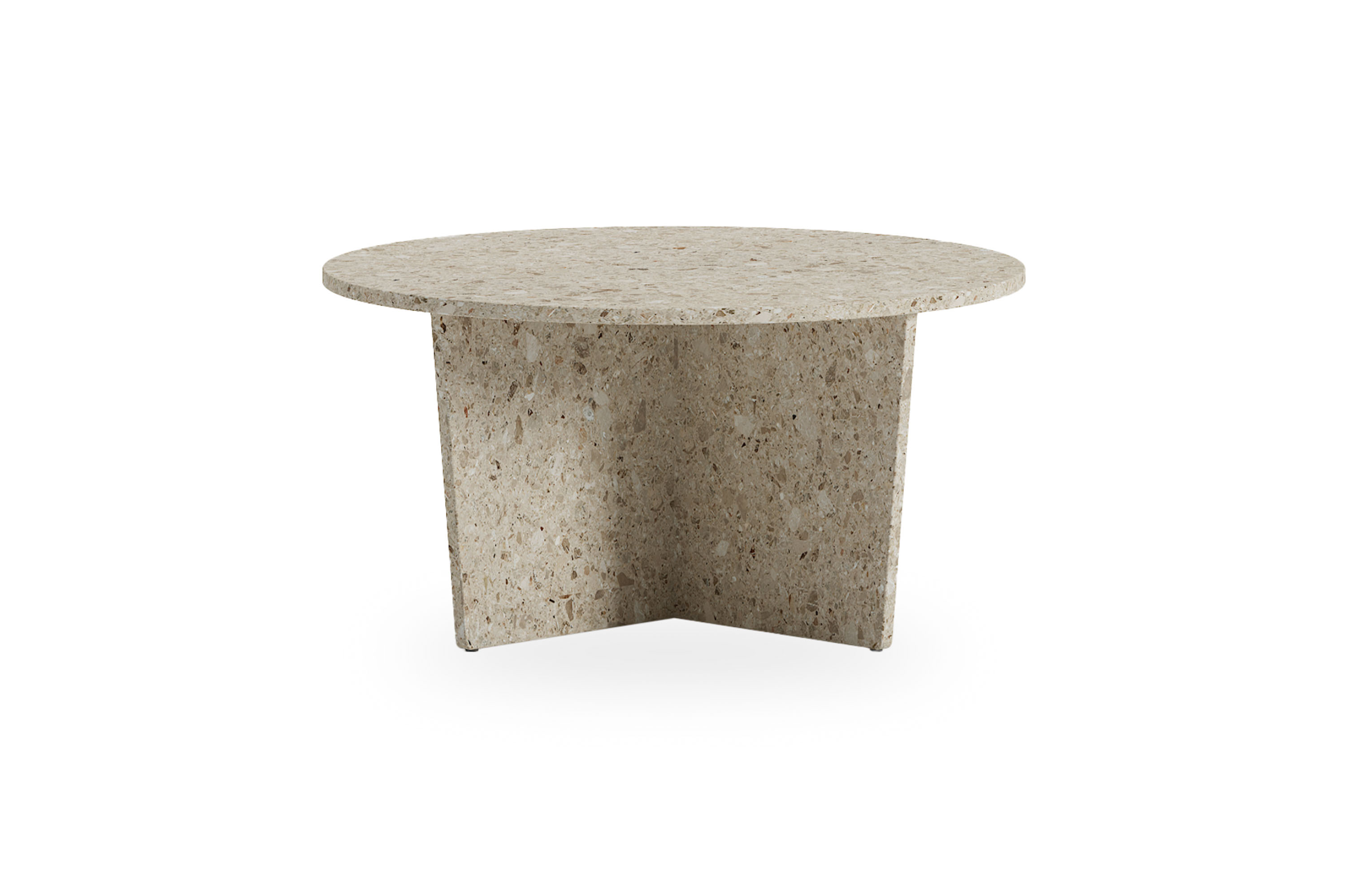 soffbord wedge 80 cm rund sten - beige