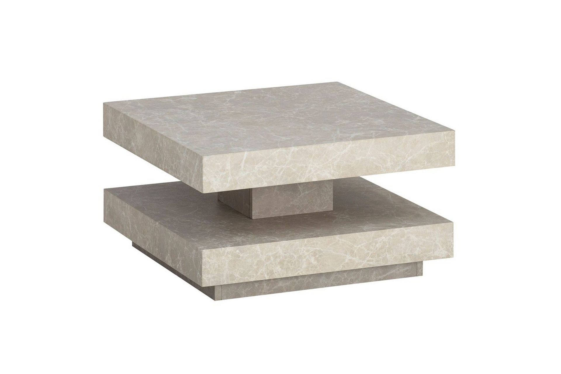 Soffbord Wohnling fyrkant 60 cm, stenoptikstil, modern look Beige - Beige
