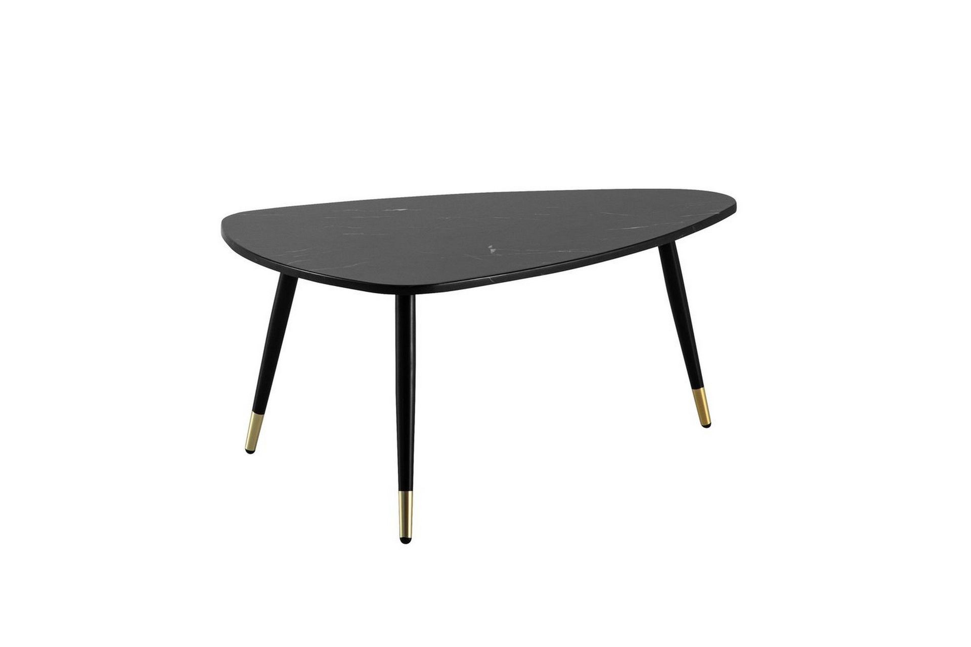 Soffbord Wohnling marmorutseende 90 cm, triangul&auml;r modern stil Marmor Svart - Marmor Svart