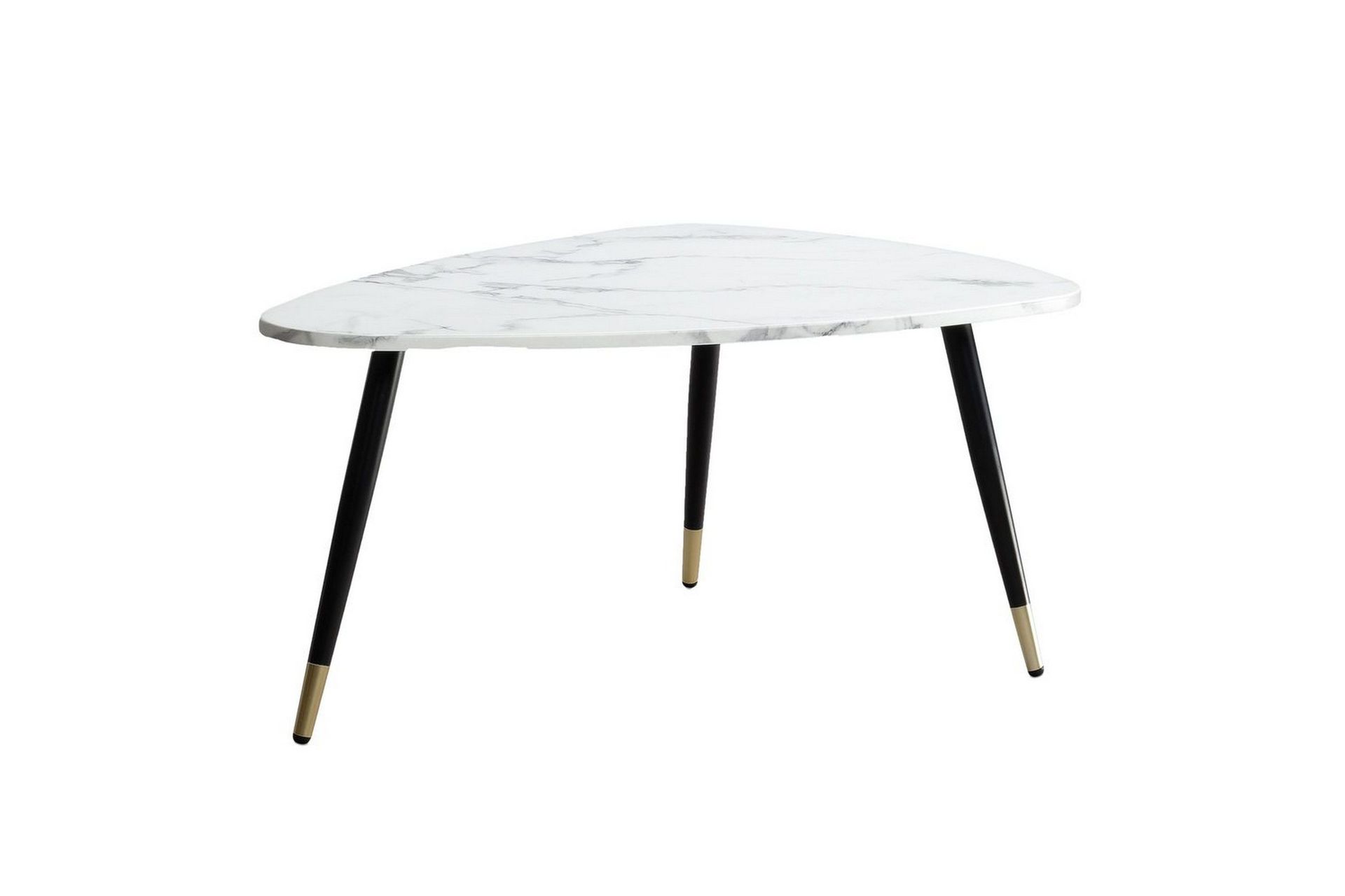 Soffbord Wohnling marmorutseende 90 cm, triangul&auml;r modern stil Marmor Vit - Marmor Vit