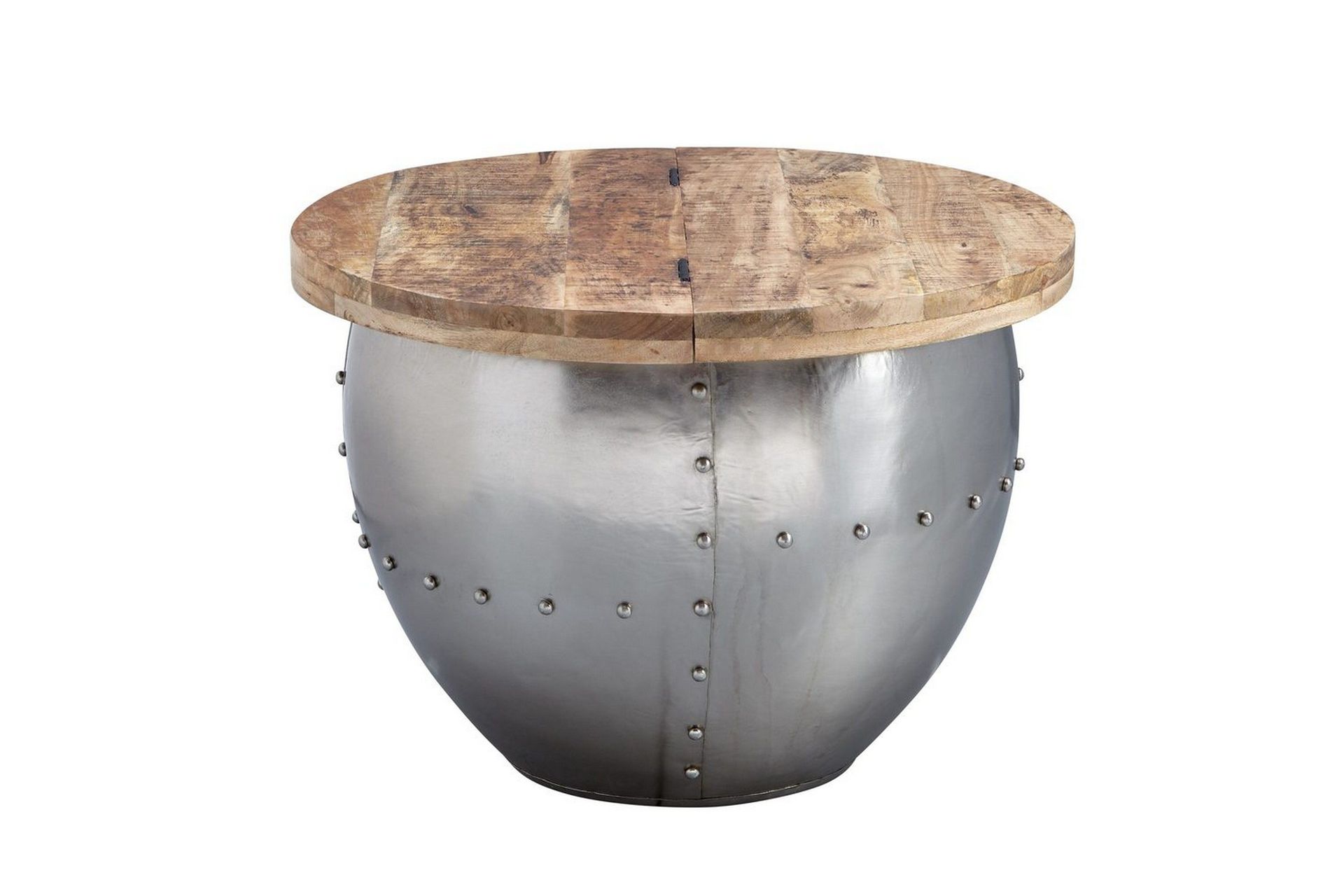 Soffbord Wohnling Massivt tr&auml; 60 cm Industriell nitad f&ouml;rvaringsutrymme -