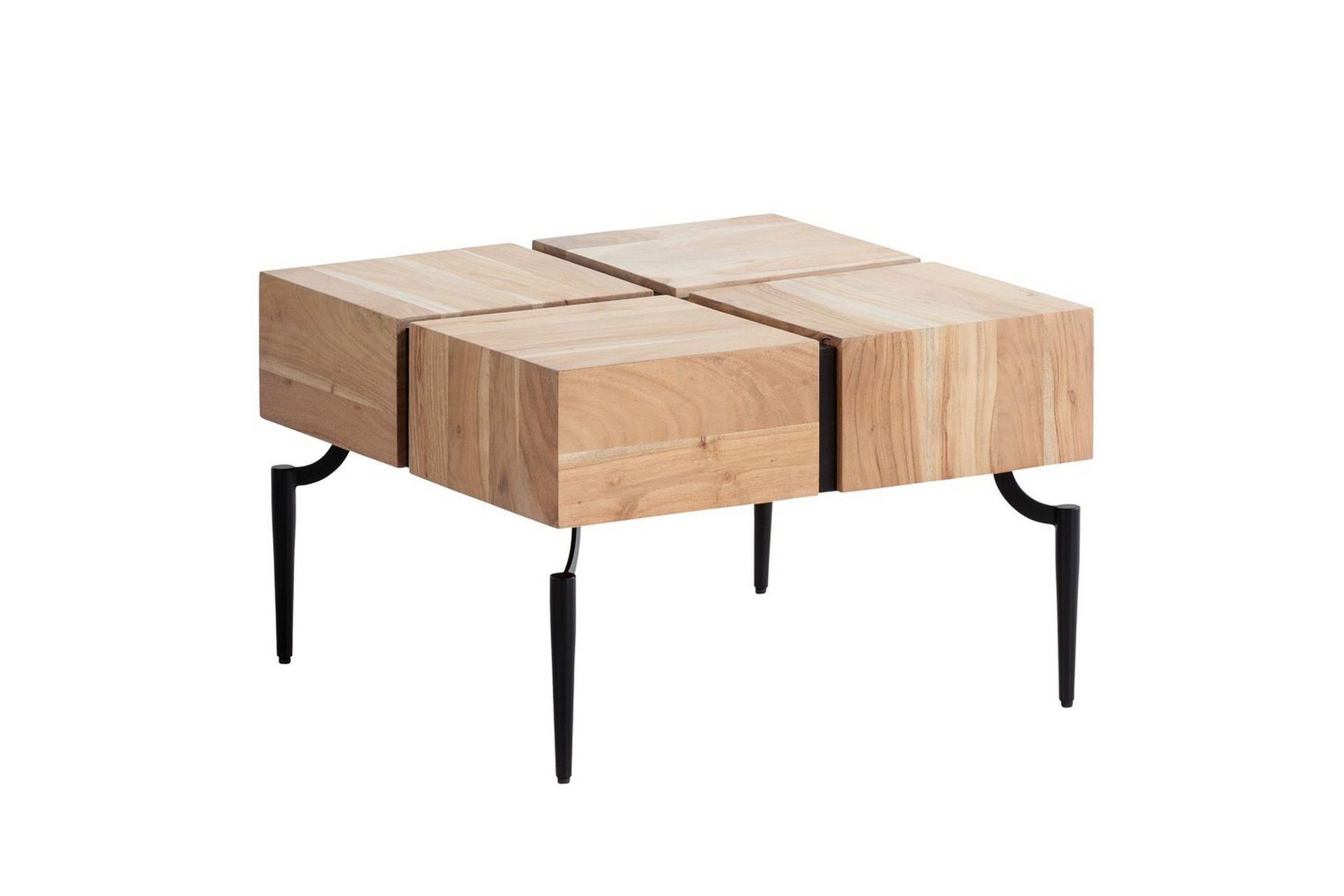 Soffbord Wohnling massivt tr&auml; 60 cm kub, fyrkantig, modern stil ljusbrun - ljusbrun