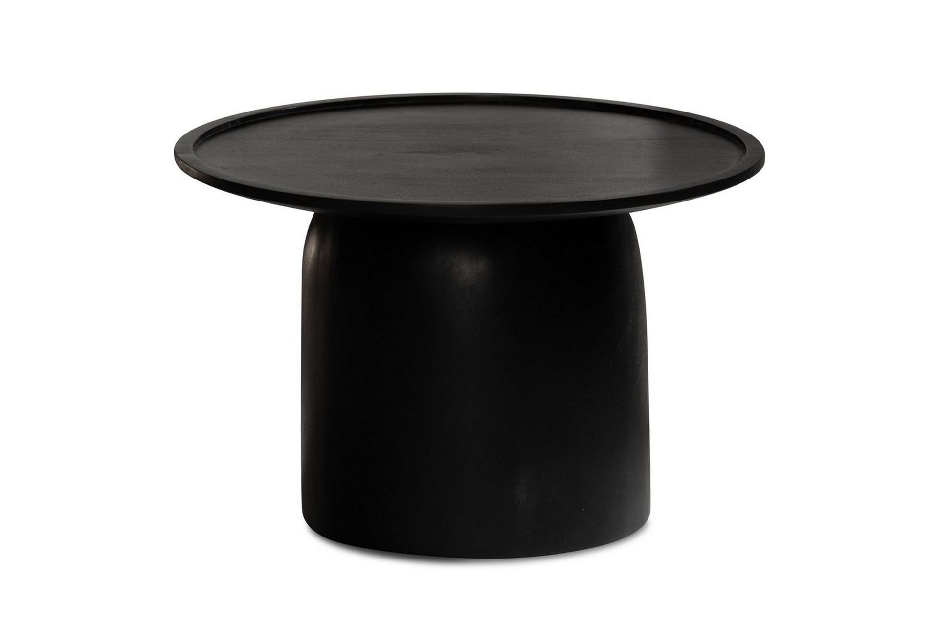 Soffbord Wohnling Massivt tr&auml; rund 60 cm cylinderstil bas klassisk modern -