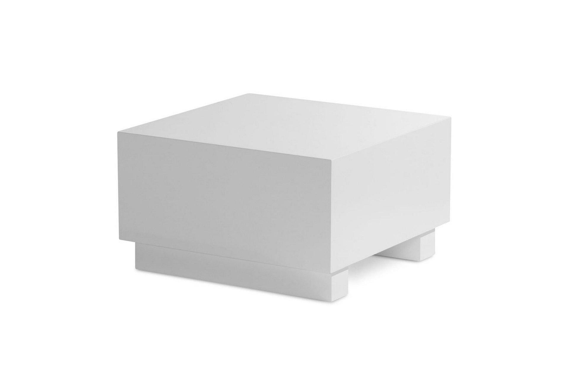 Soffbord Wohnling MONOBLOC modernt utseende, 60x60x35 cm, med sl&auml;da ben Vit - Vit