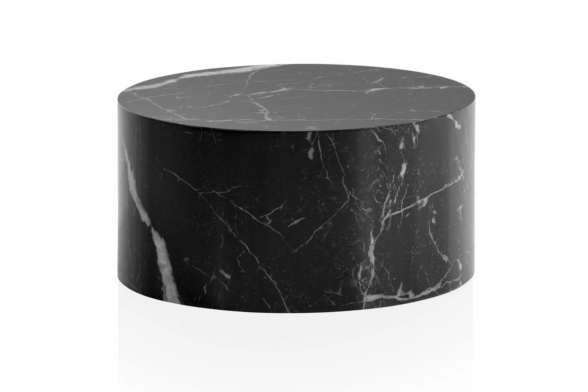 Soffbord Wohnling MONOBLOC rund 60 cm, modern stil Marmor Svart - Marmor Svart