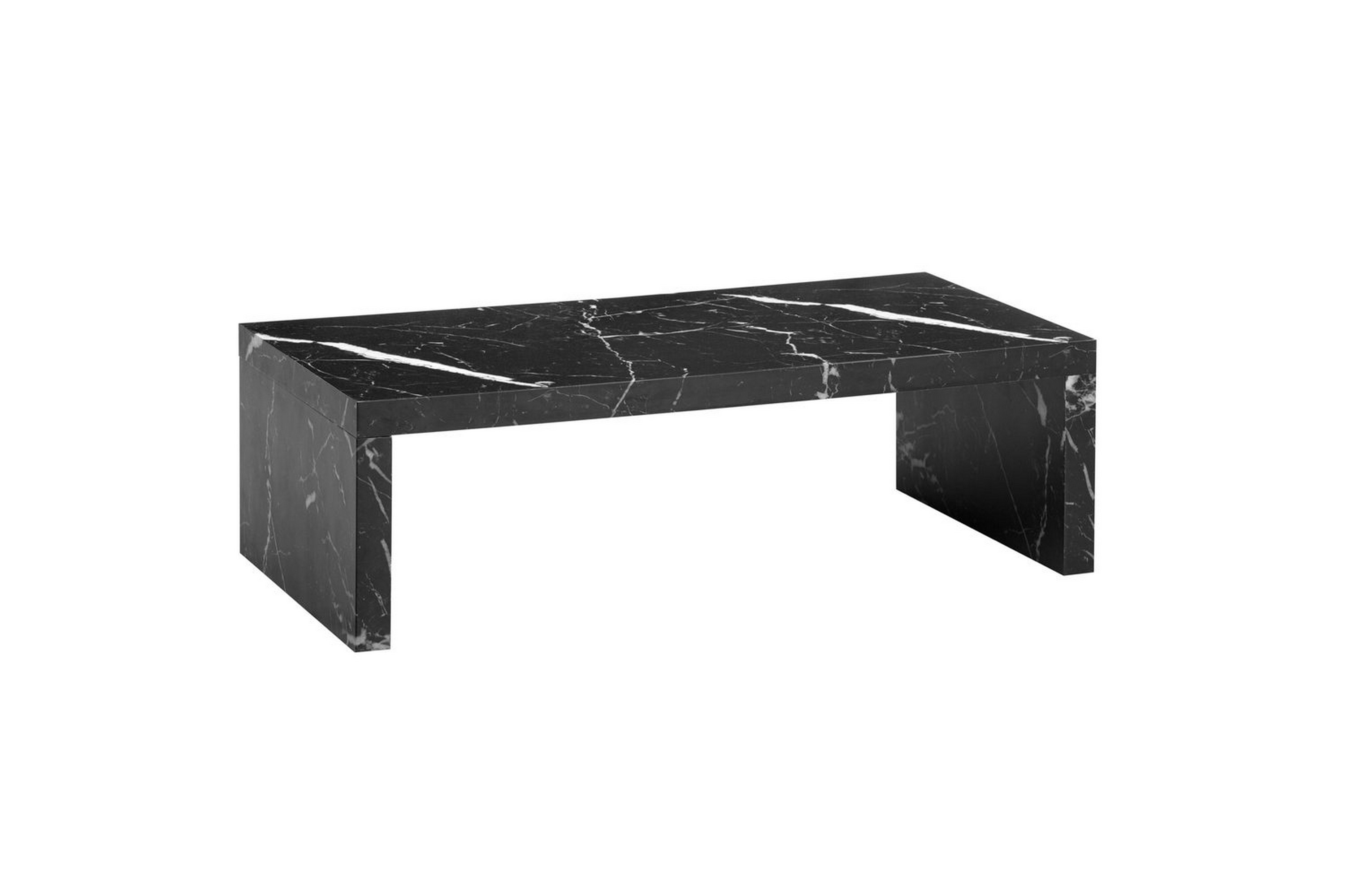 soffbord wohnling rektangulär 110 cm, stenoptik, modern look marmor svart - marmor svart