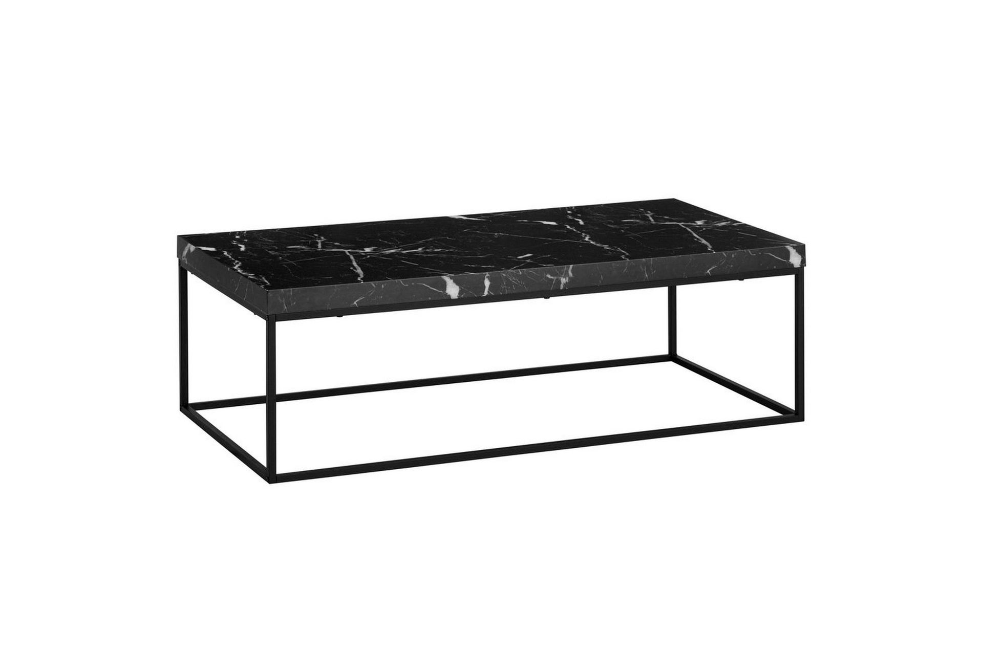Soffbord Wohnling rektangul&auml;r 120 cm, stenoptik, modern look Marmor Svart - Marmor Svart