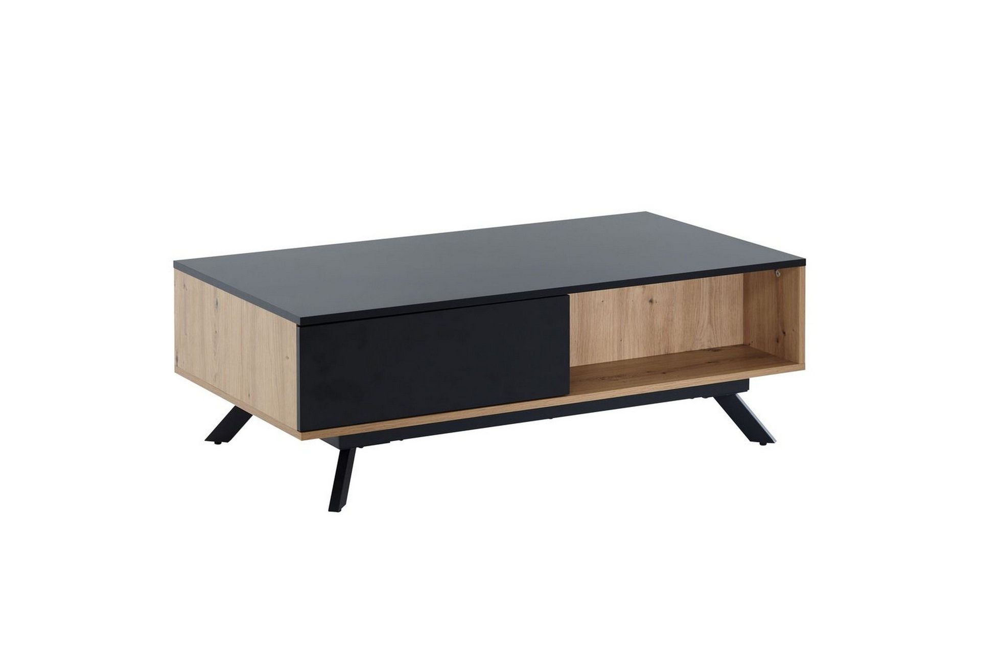 Soffbord Wohnling Rektangul&auml;r MDF ek-look med stor l&aring;dbricka modern look -