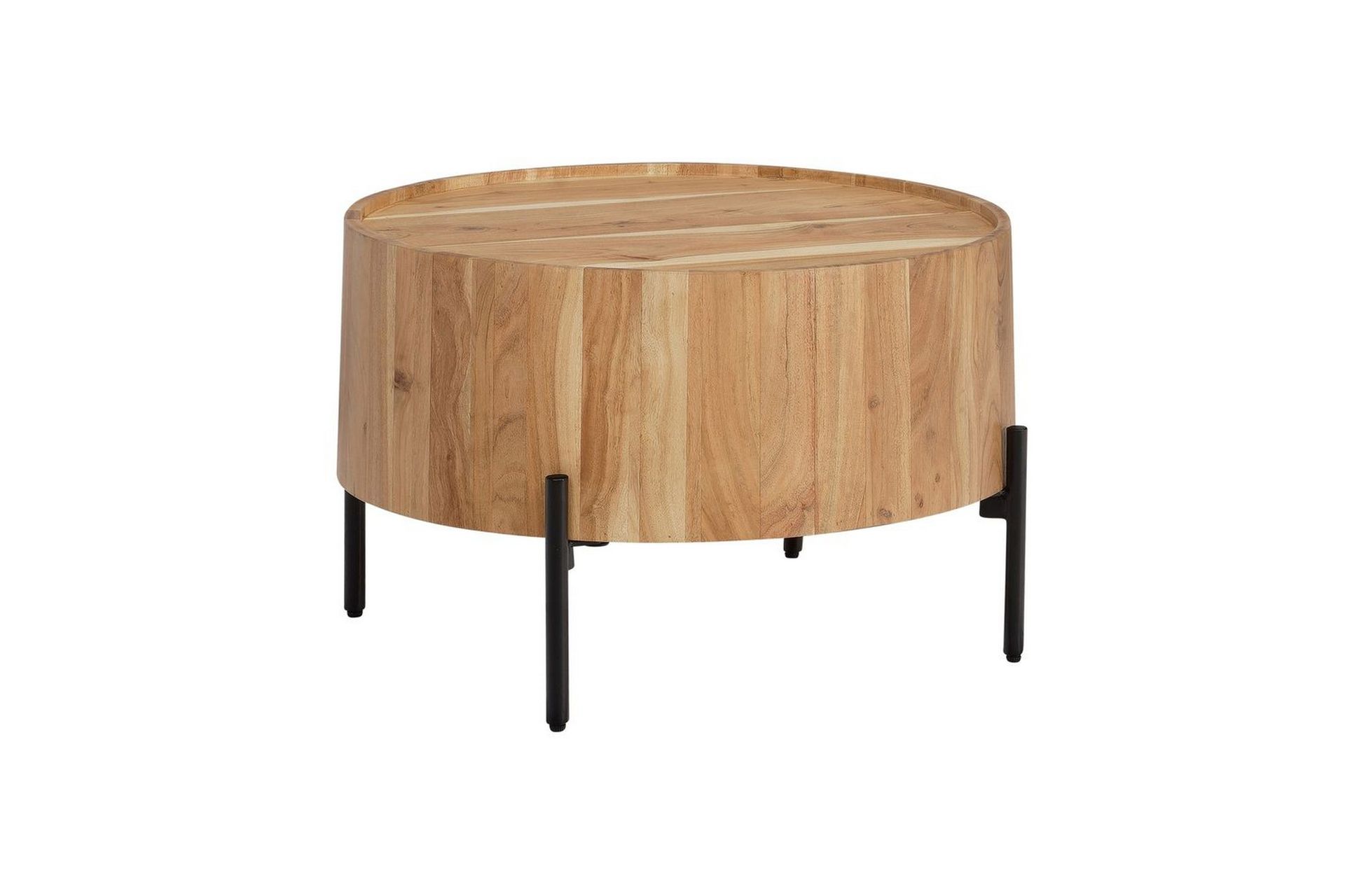 Soffbord Wohnling Rund 60 cm Massivt tr&auml; Skandinavisk stil -