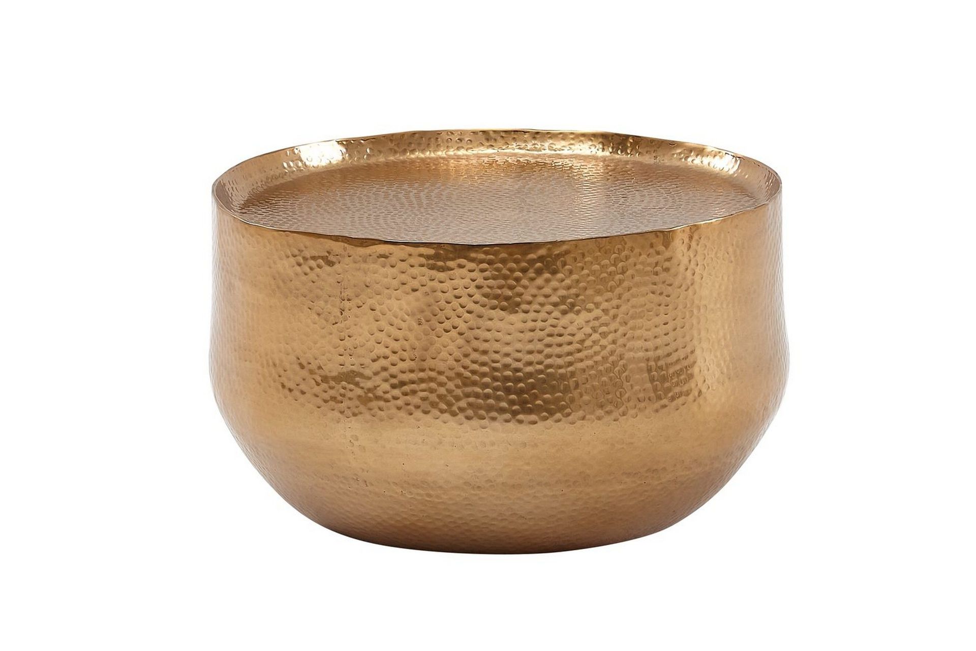 Soffbord Wohnling rund metall 60 cm hamrat utseende, orientalisk stil Guld - Guld