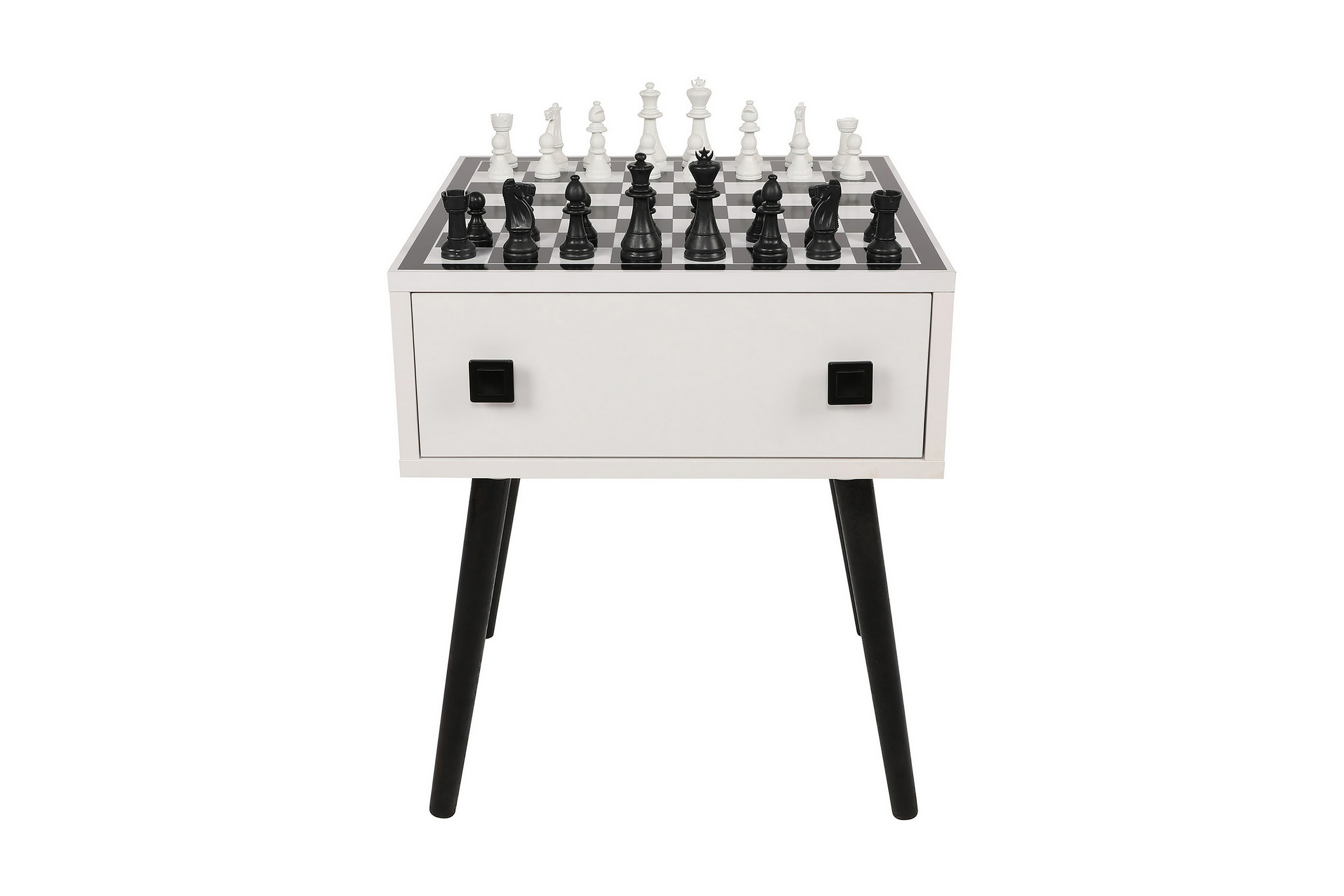 Schackbord Erner 50 cm Vit/Svart