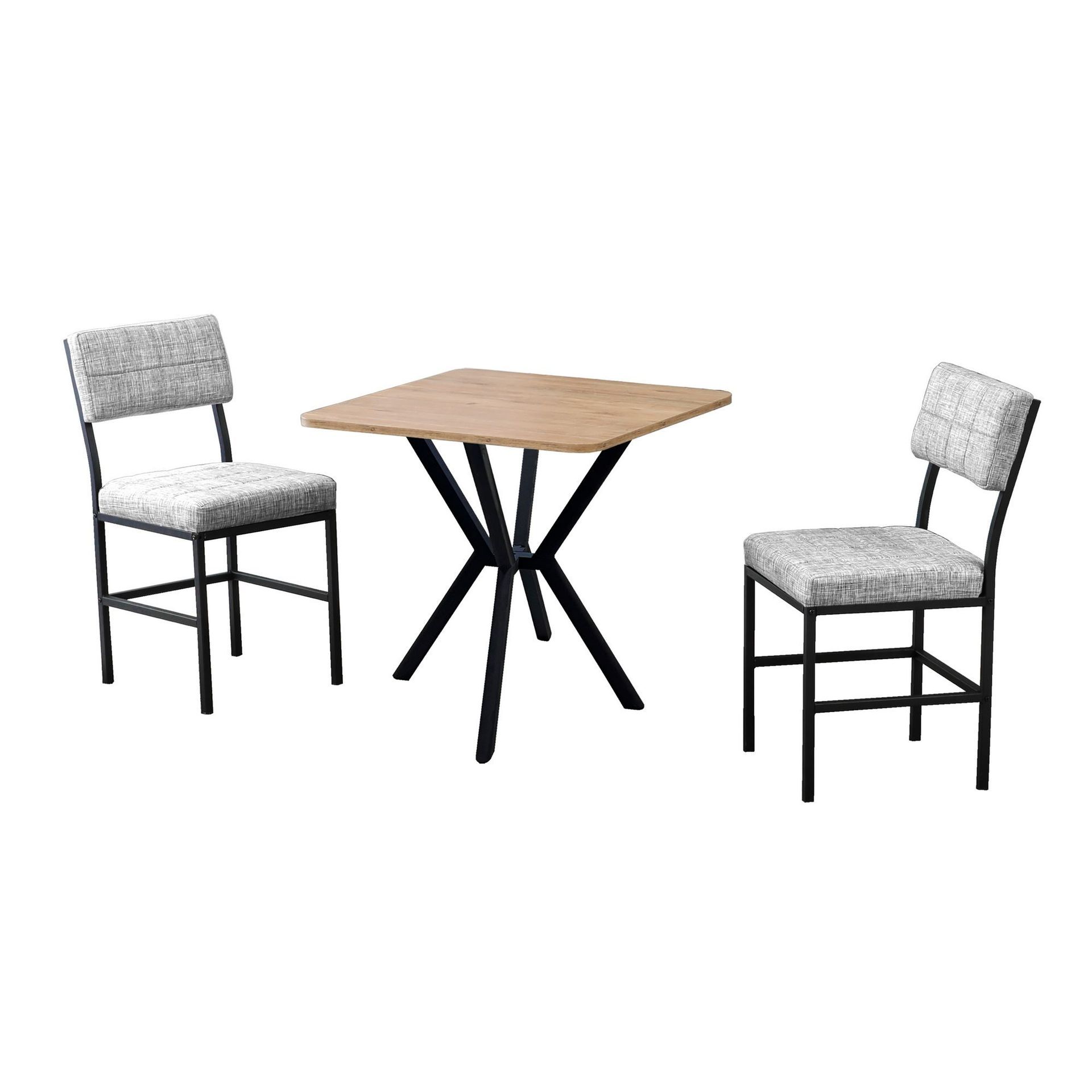 Stedum Matgrupp Bord 70 cm + 2 Stolar - Gr&aring; Valn&ouml;t