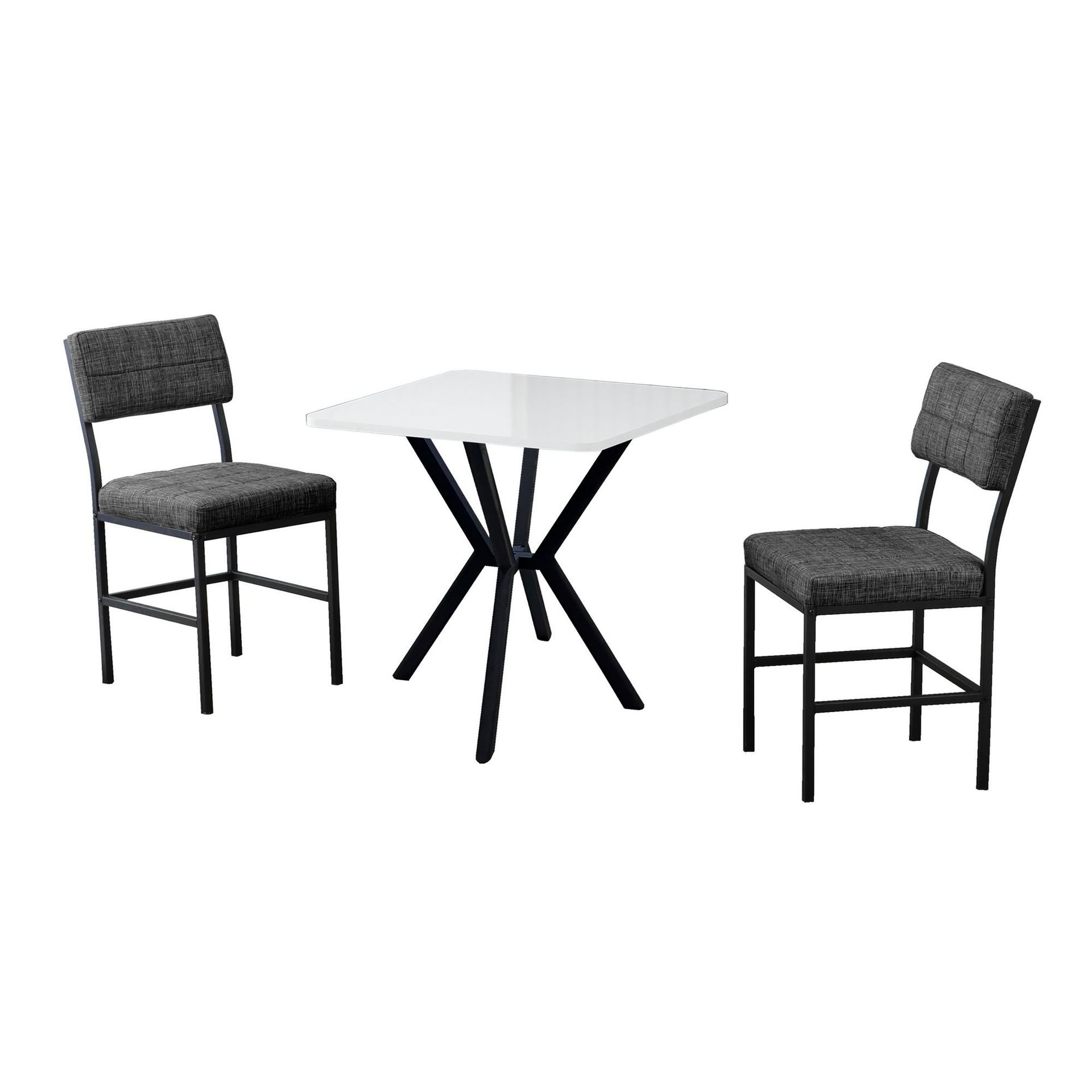 Stedum Matgrupp Bord 70 cm + 2 Stolar - Antracit/Vit
