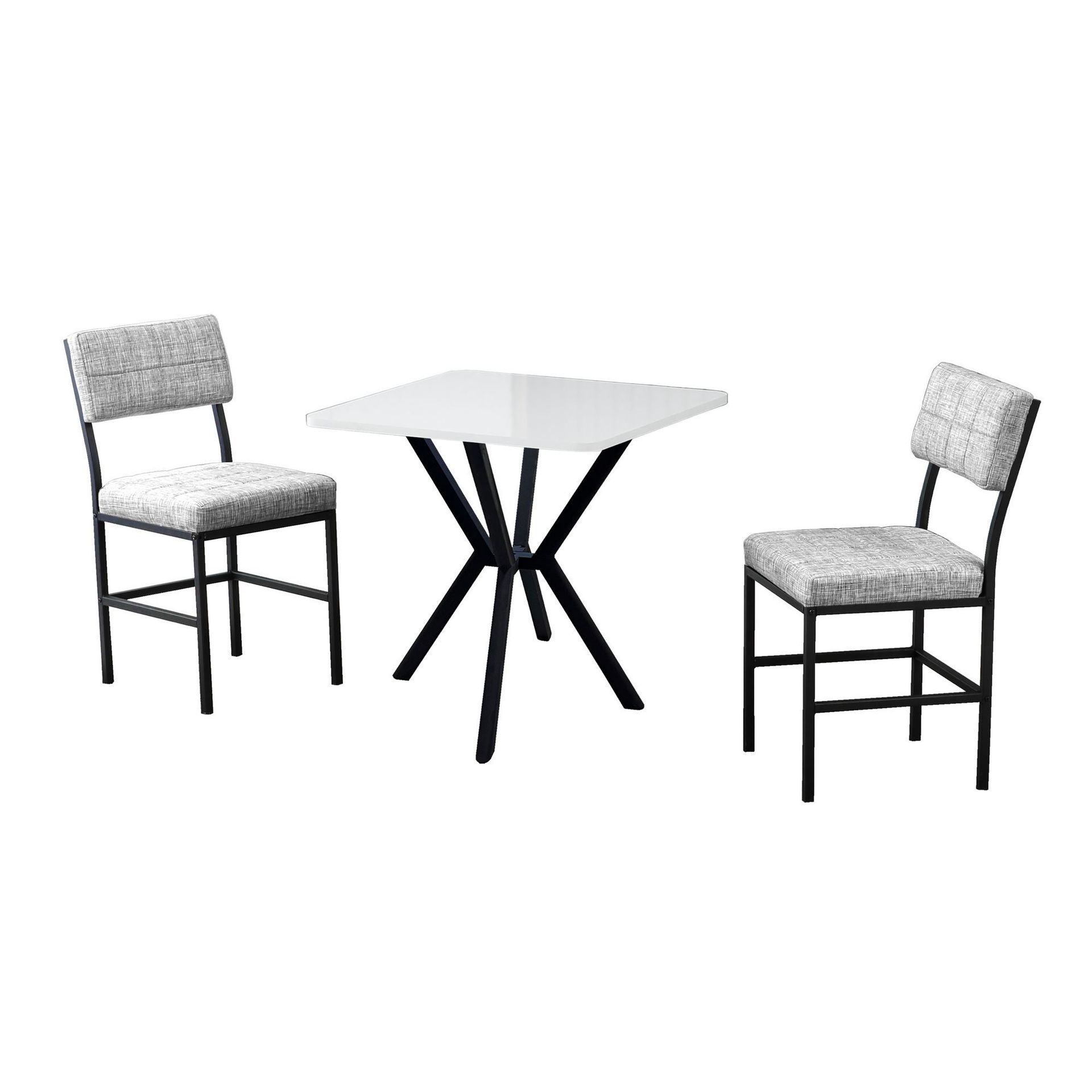 Stedum Matgrupp Bord 70 cm + 2 Stolar - Gr&aring; Och Vit