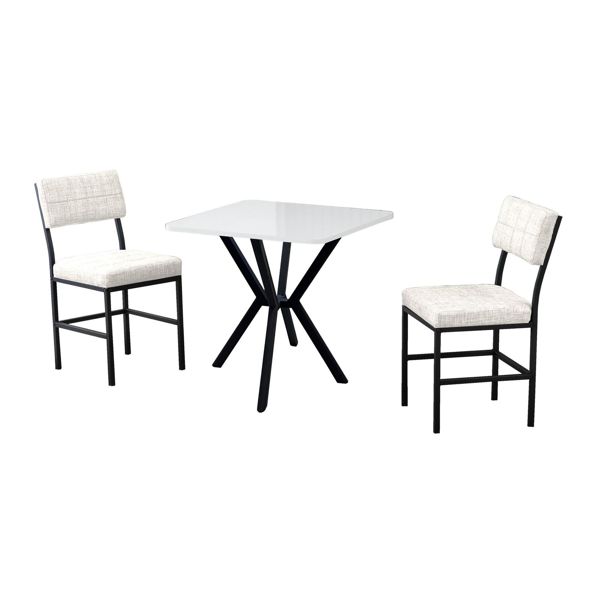Stedum Matgrupp Bord 70 cm + 2 Stolar - Kr&auml;m Vit