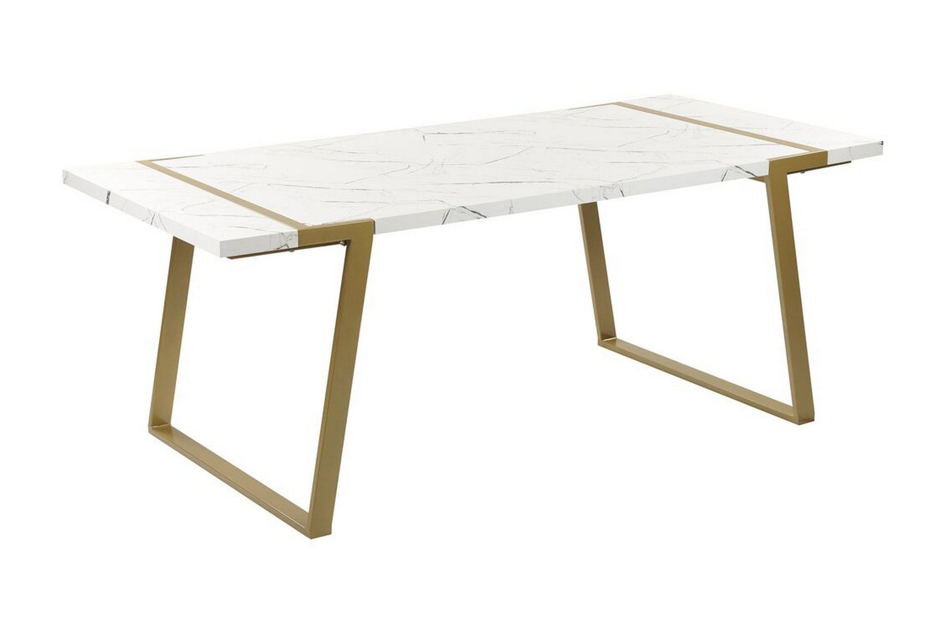 Stensby Matbord 90x200 cm - Vit/Guld