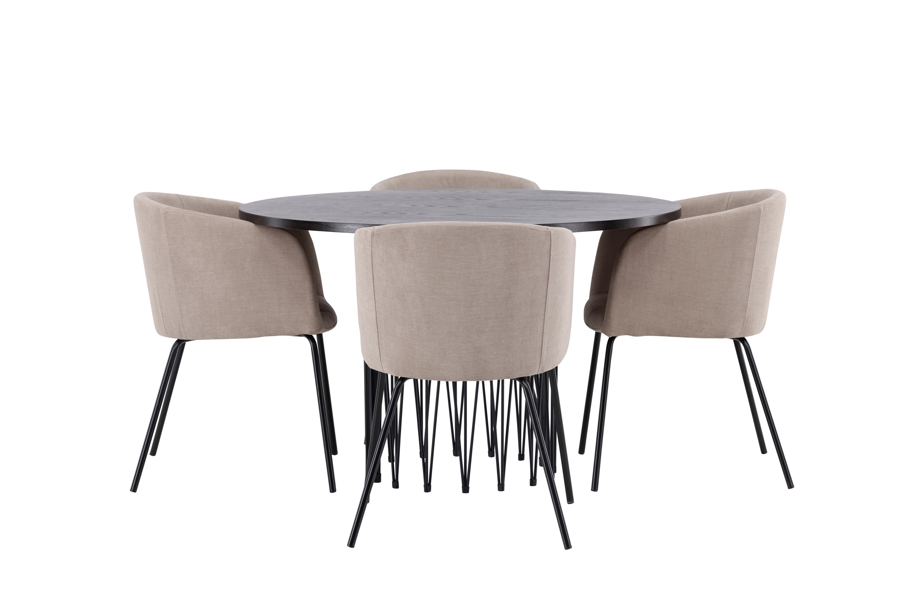 stone matgrupp 120 cm rund med 4 berit stolar - beige