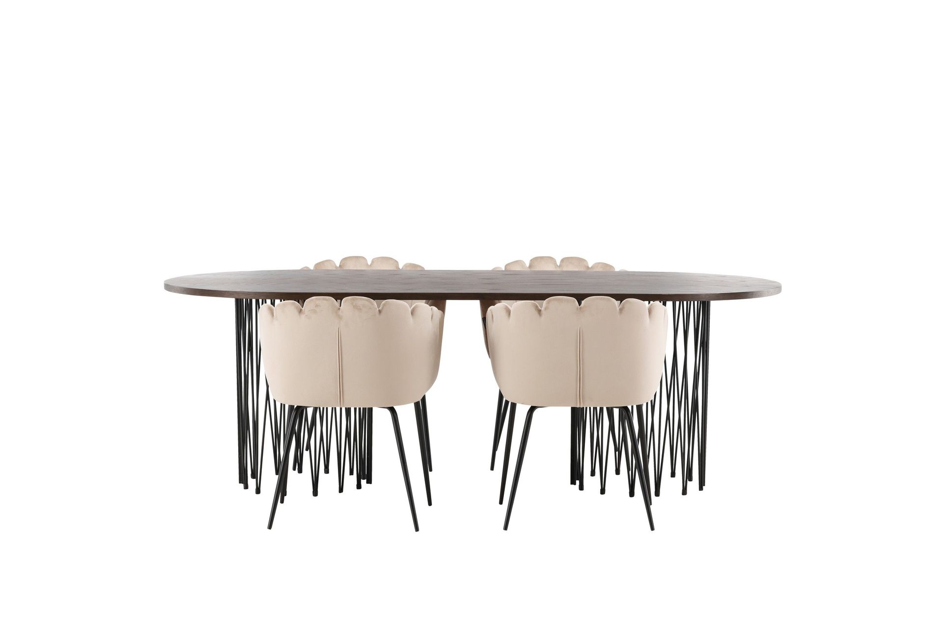 Stone Matgrupp 220 cm Oval med 4 Limhamn stolar - Beige