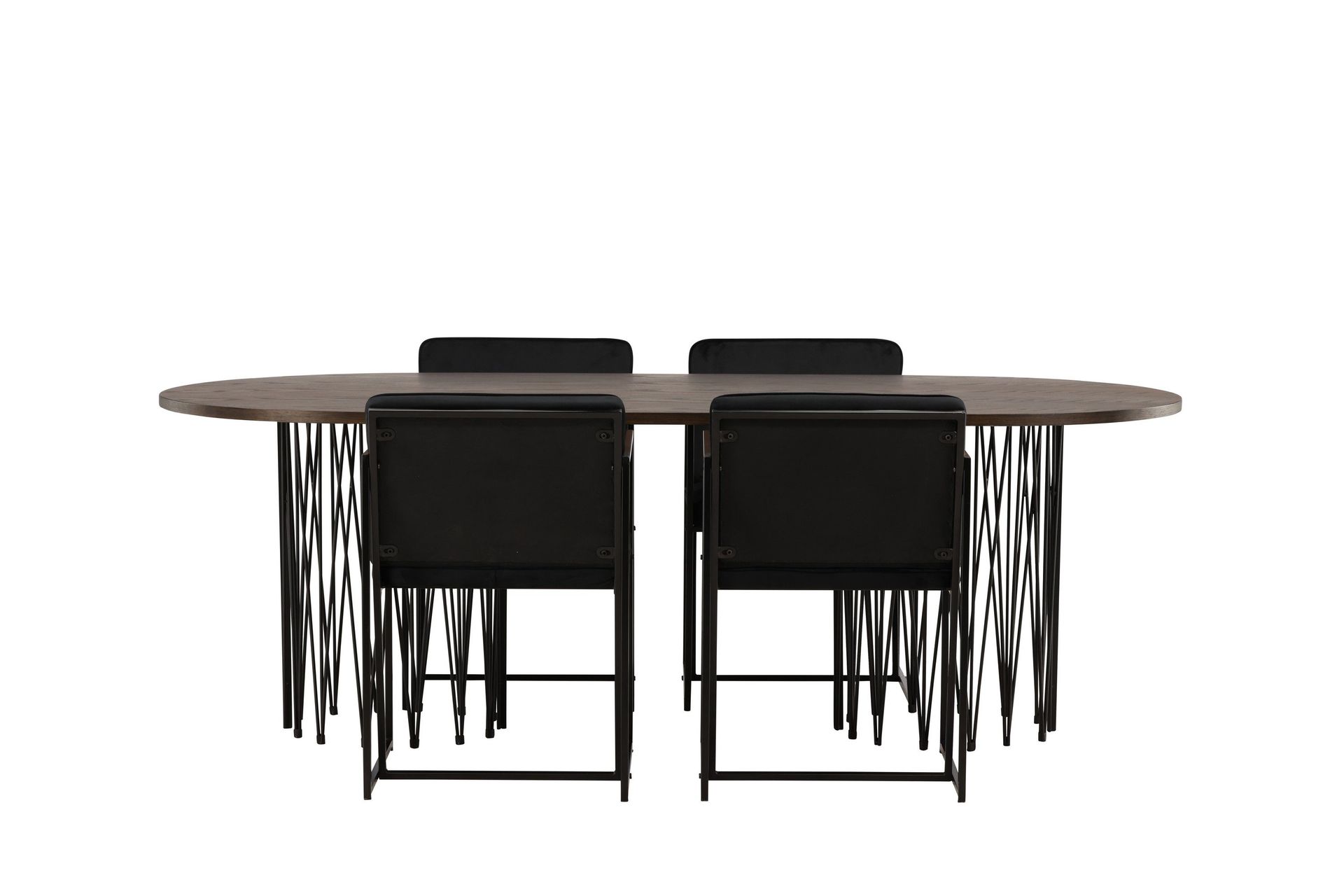 Stone Matgrupp 220 cm Oval med 4 Richmond stolar - Svart