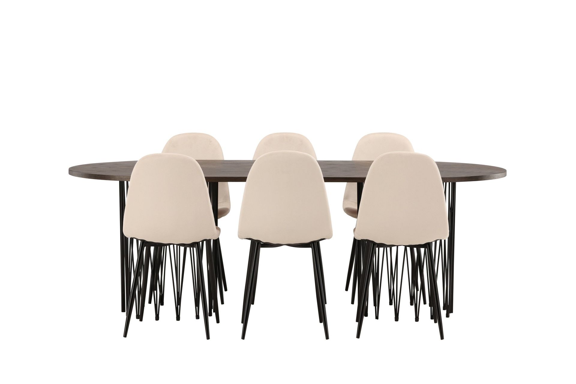 Stone Matgrupp 220 cm Oval med 6 Polar stolar - Beige