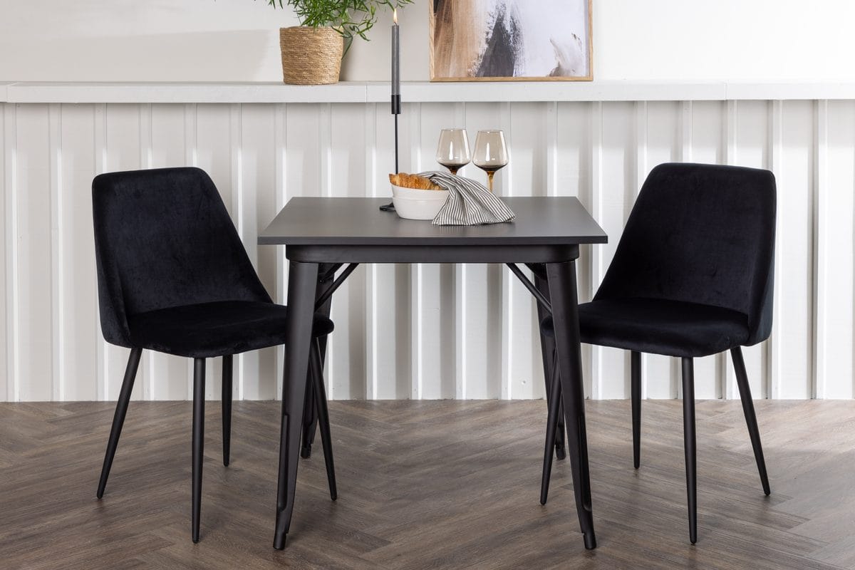 Tempe Matbord 80 cm med 2 Night Matstol -